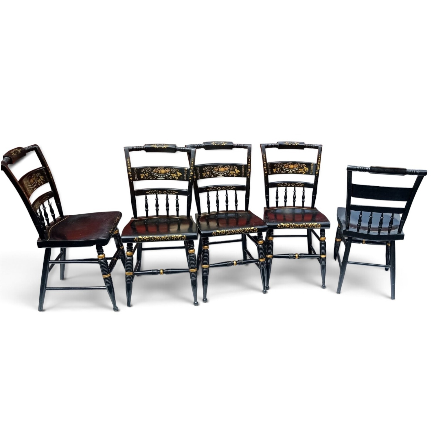 Vintage/Antique Black Wood Dining Chair - image-25