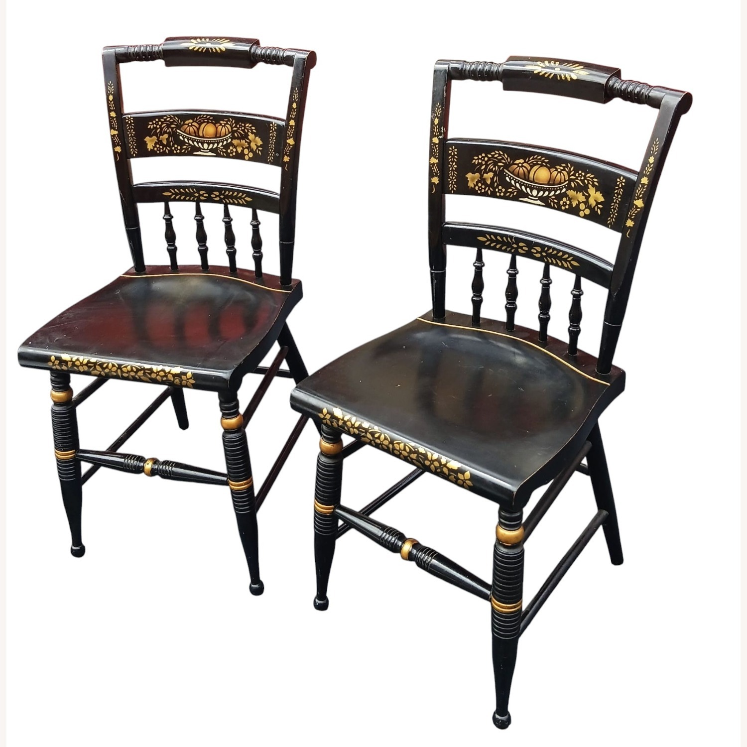 Vintage/Antique Black Wood Dining Chair - image-11