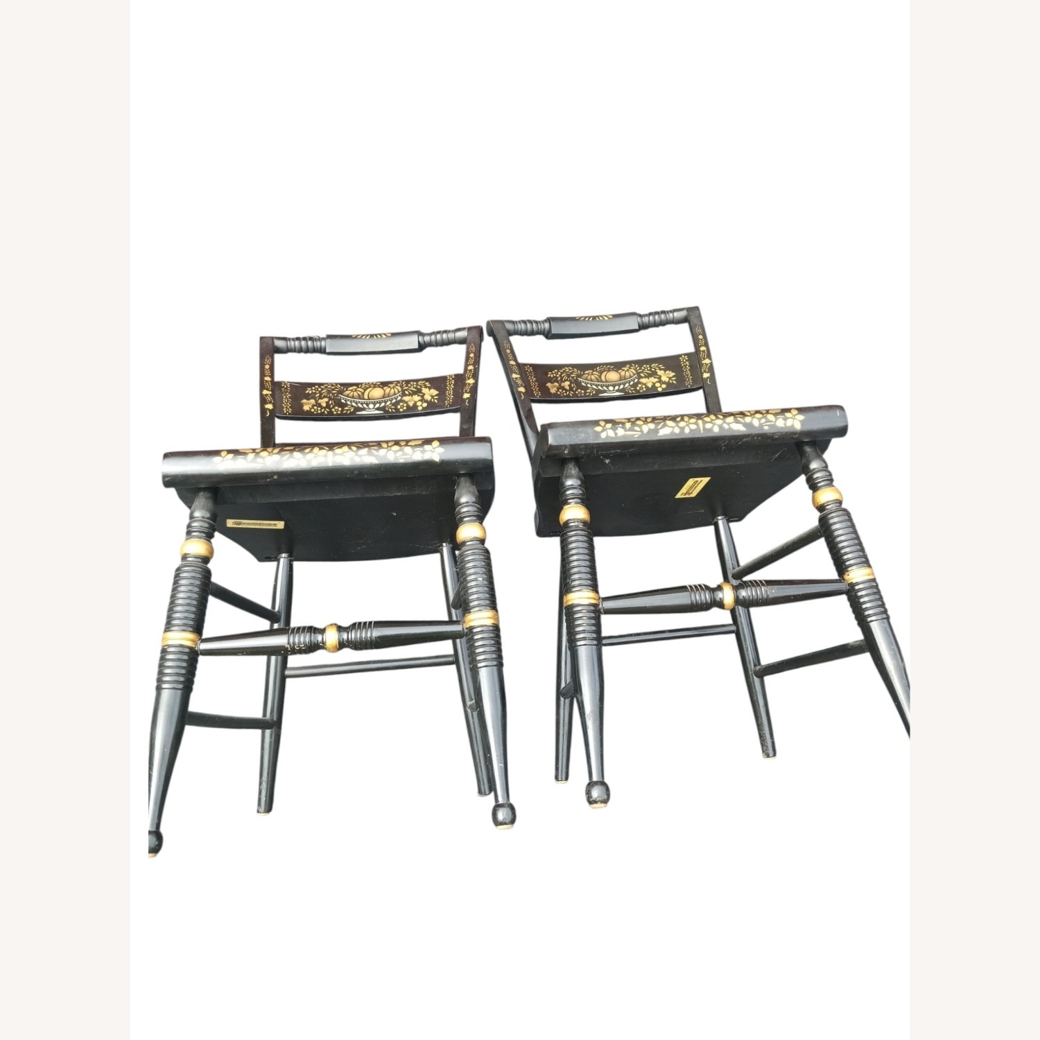 Vintage/Antique Black Wood Dining Chair - image-10