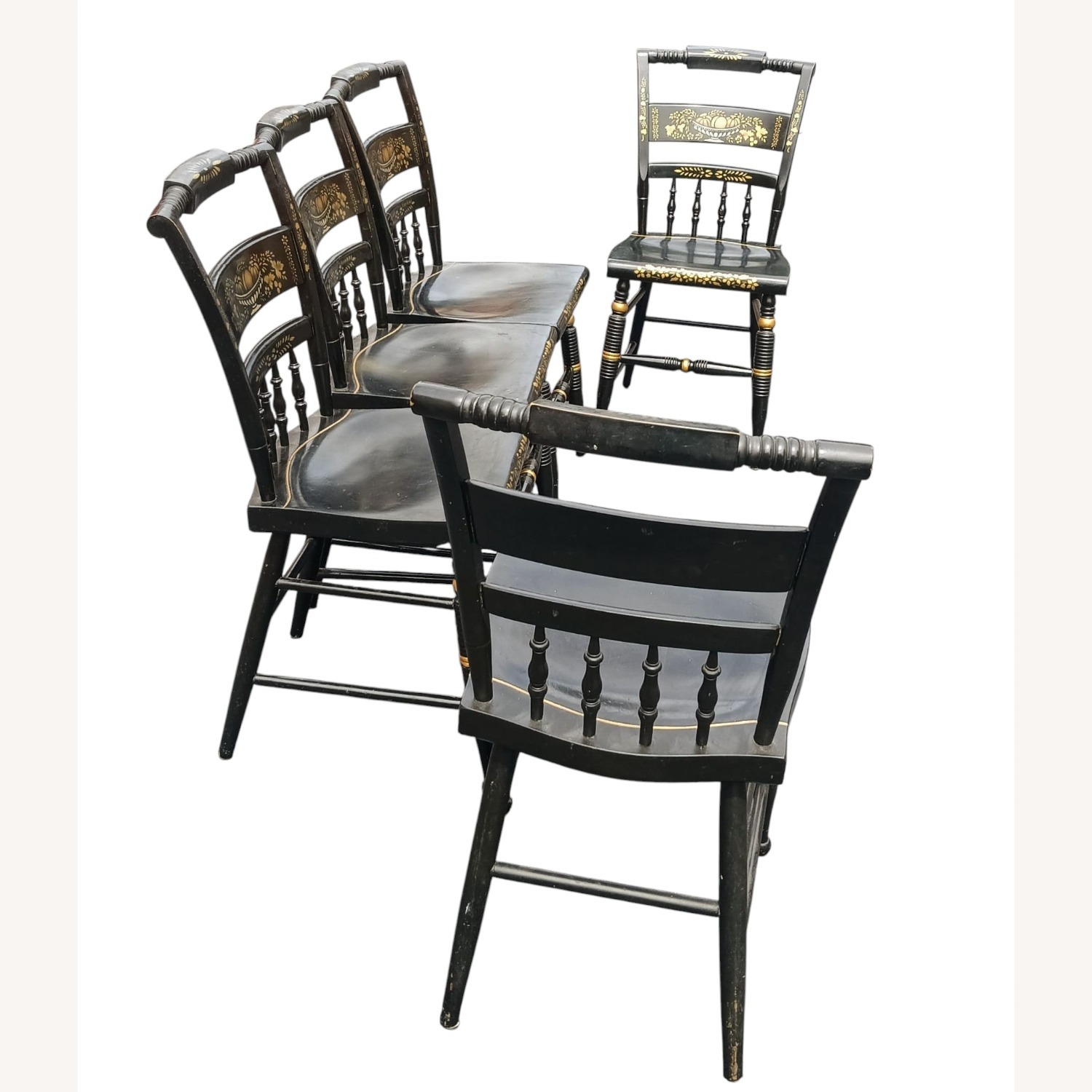 Vintage/Antique Black Wood Dining Chair - image-19