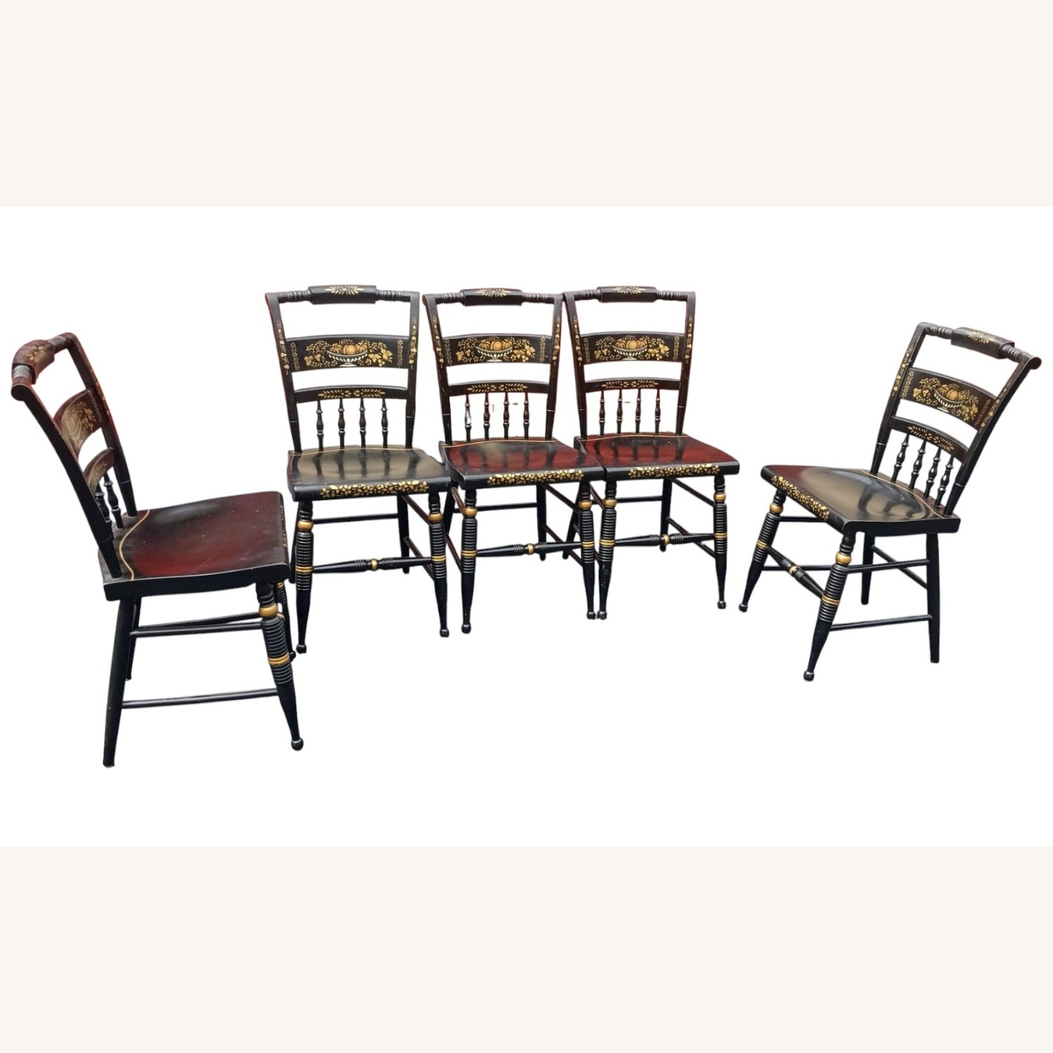 Vintage/Antique Black Wood Dining Chair - image-7