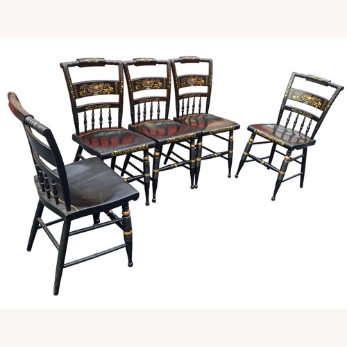 Used Vintage/Antique Black Wood Dining Chair for sale on AptDeco