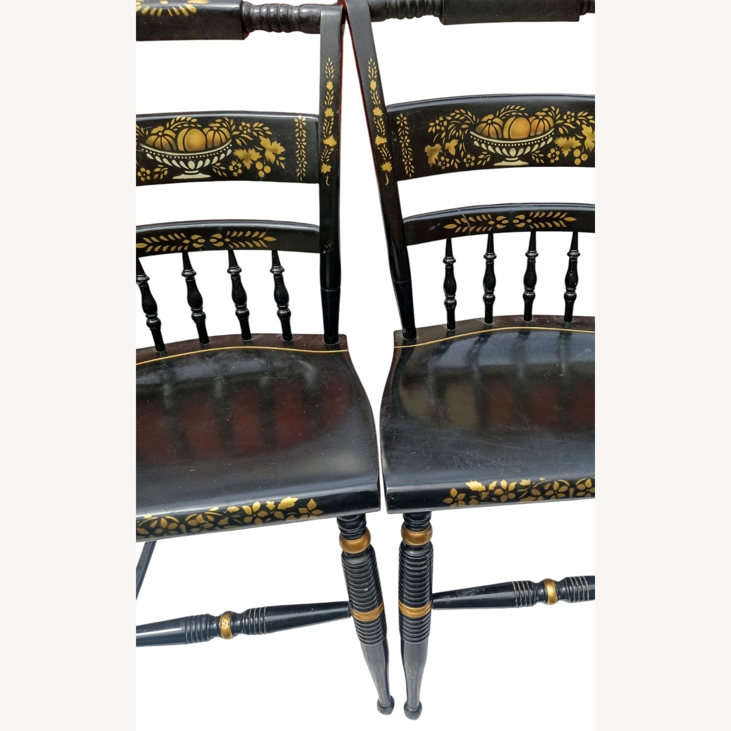 Vintage/Antique Black Wood Dining Chair - image-23