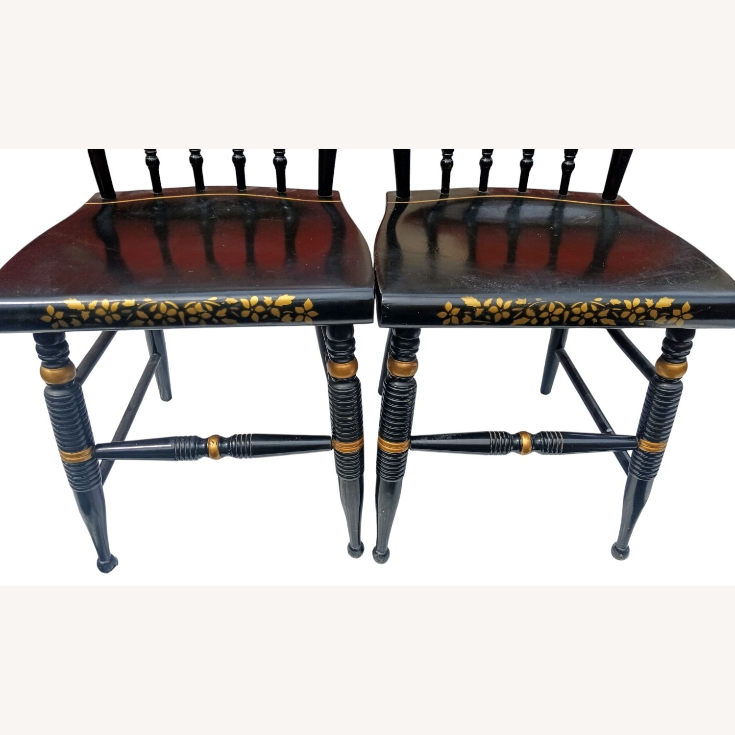 Vintage/Antique Black Wood Dining Chair - image-24