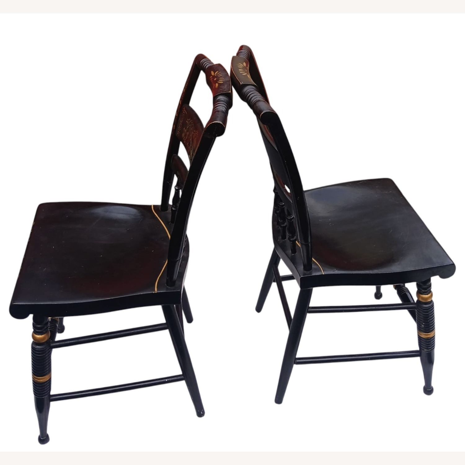 Vintage/Antique Black Wood Dining Chair - image-22