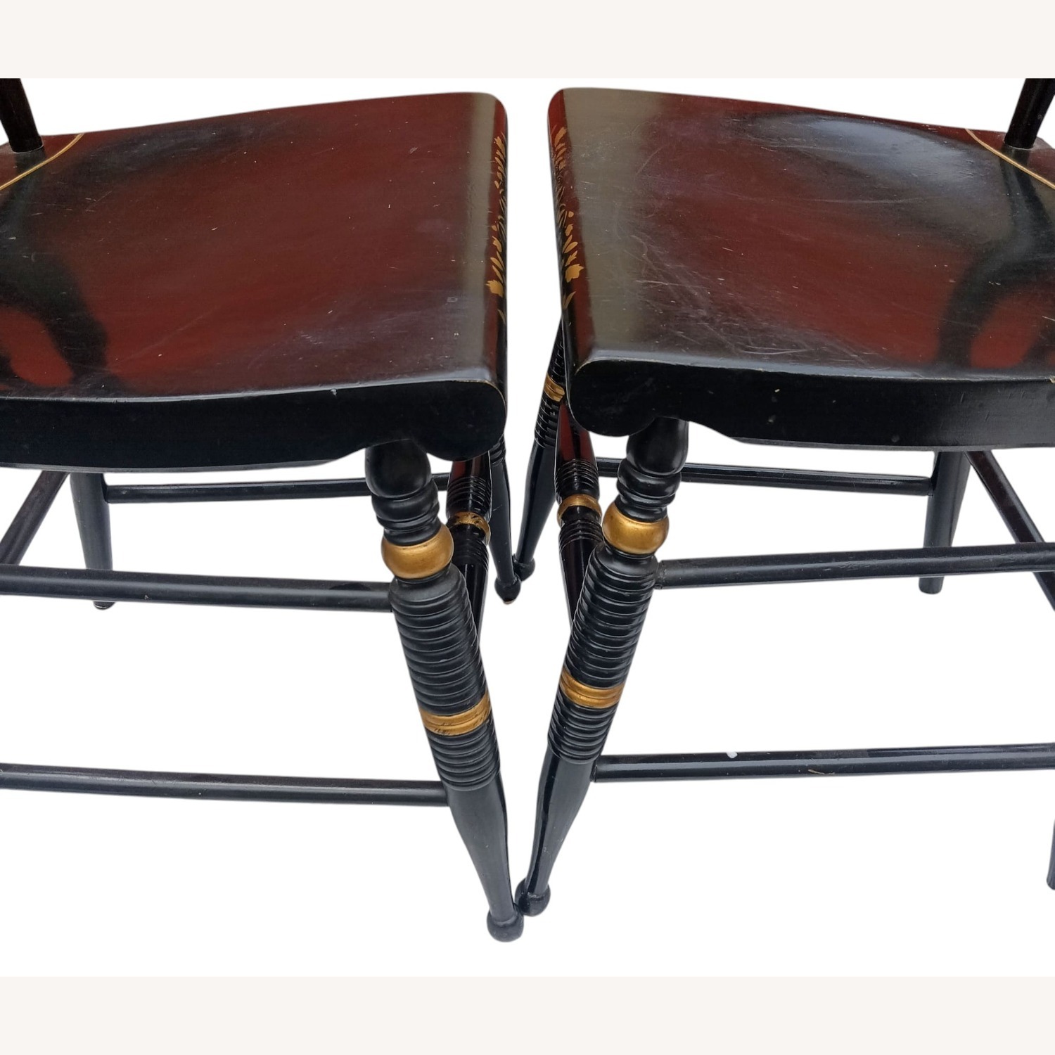 Vintage/Antique Black Wood Dining Chair - image-5