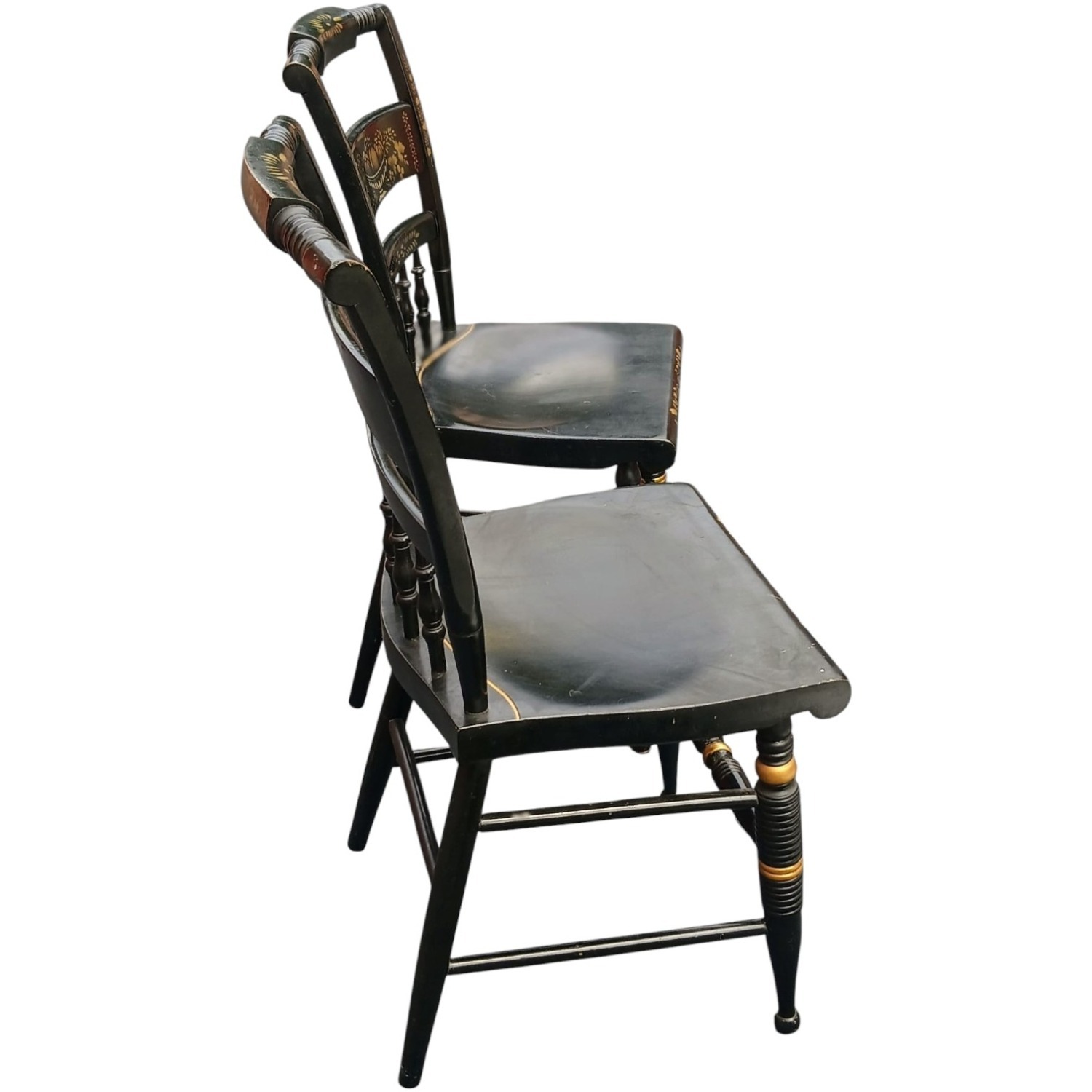 Vintage/Antique Black Wood Dining Chair - image-12