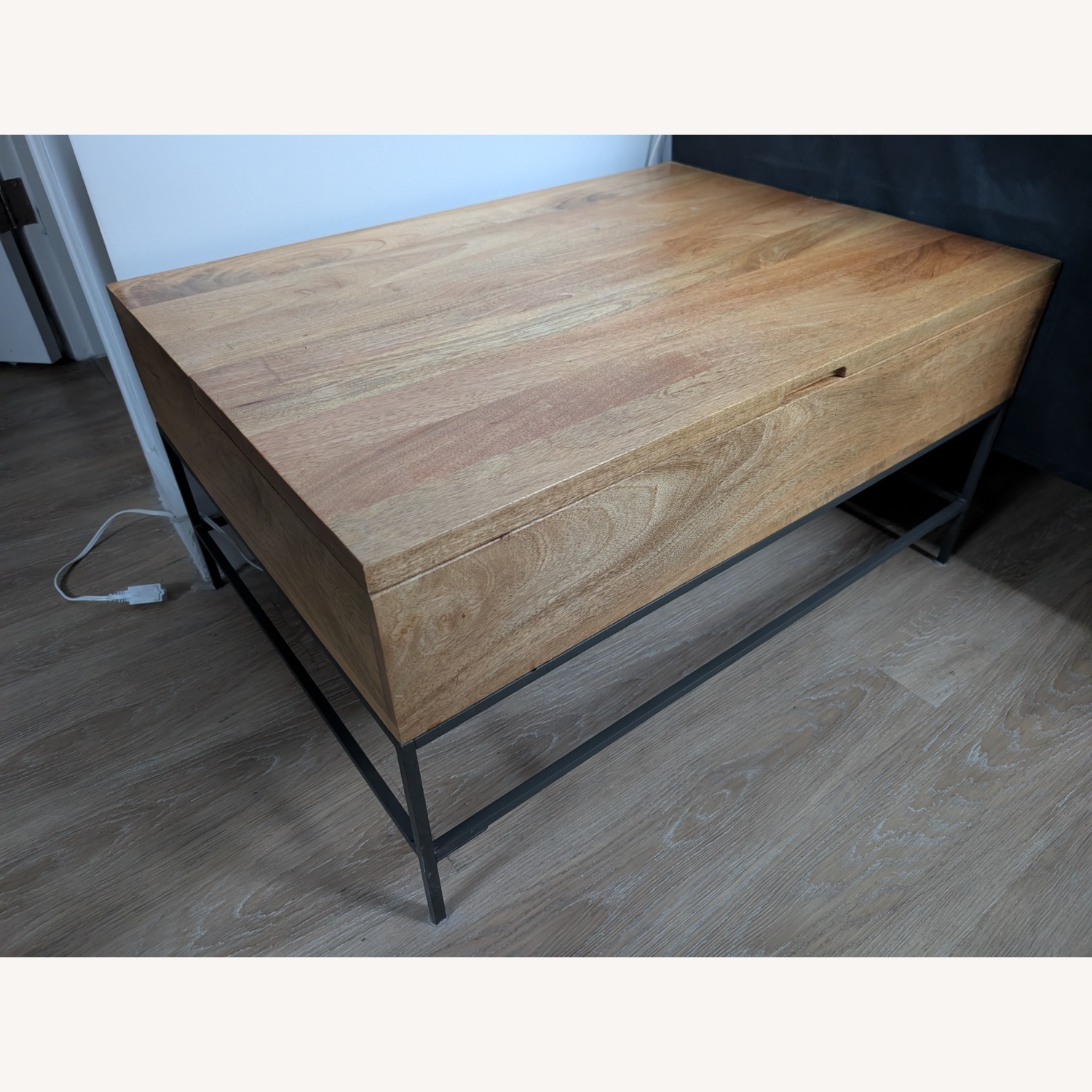 West Elm Industrial Storage Pop-up Coffee Table - image-2
