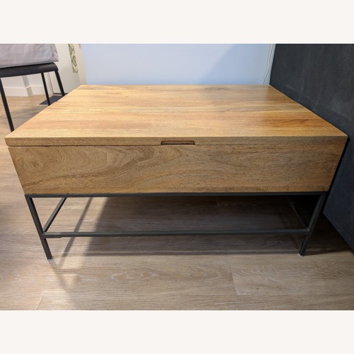 Used West Elm Industrial Storage Pop-up Coffee Table for sale on AptDeco
