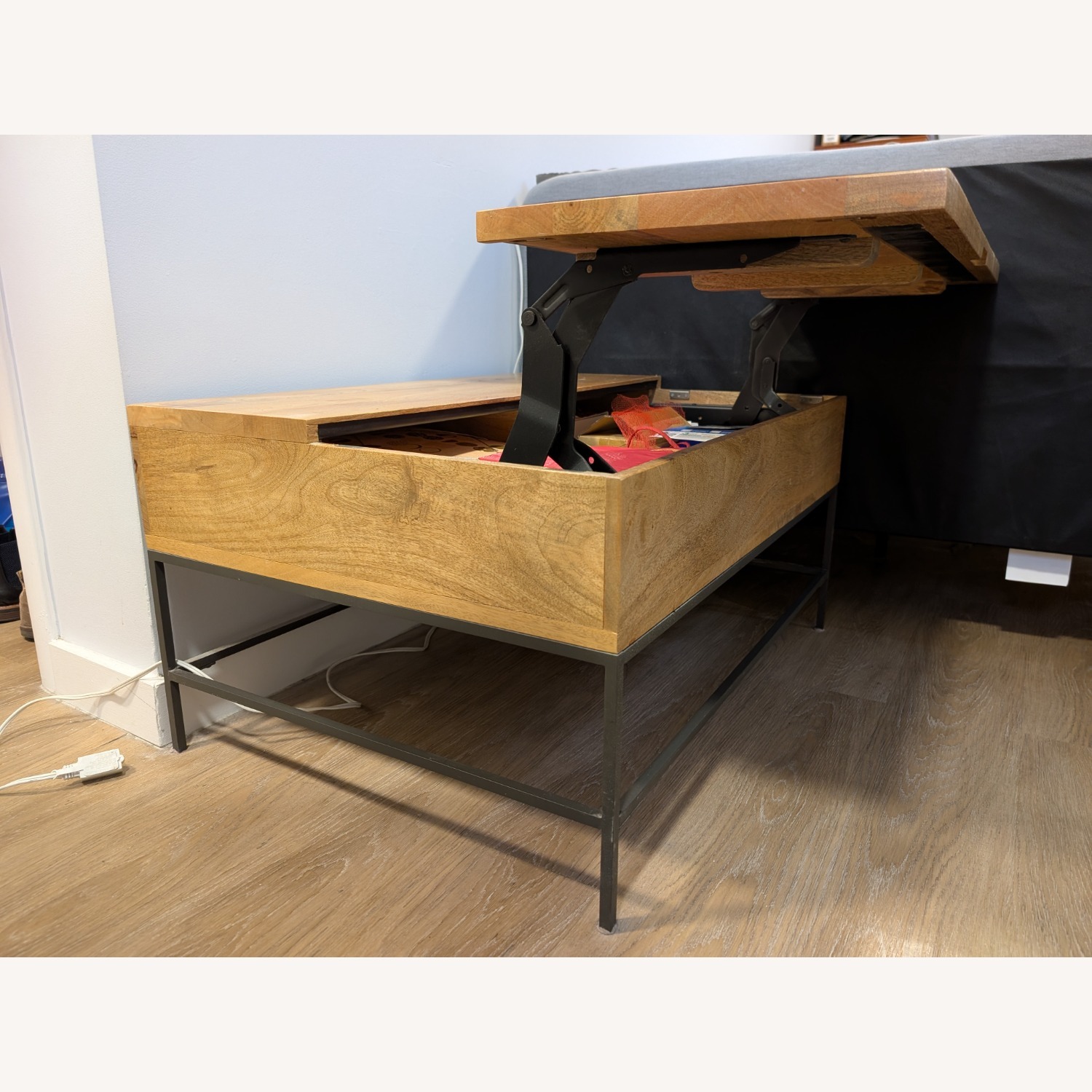 West Elm Industrial Storage Pop-up Coffee Table - image-3