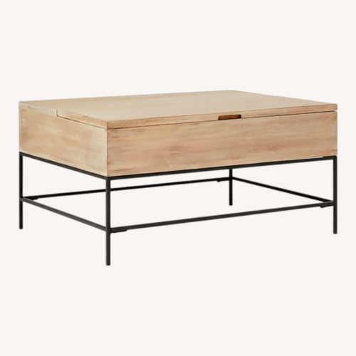 Used West Elm Industrial Storage Pop-up Coffee Table for sale on AptDeco