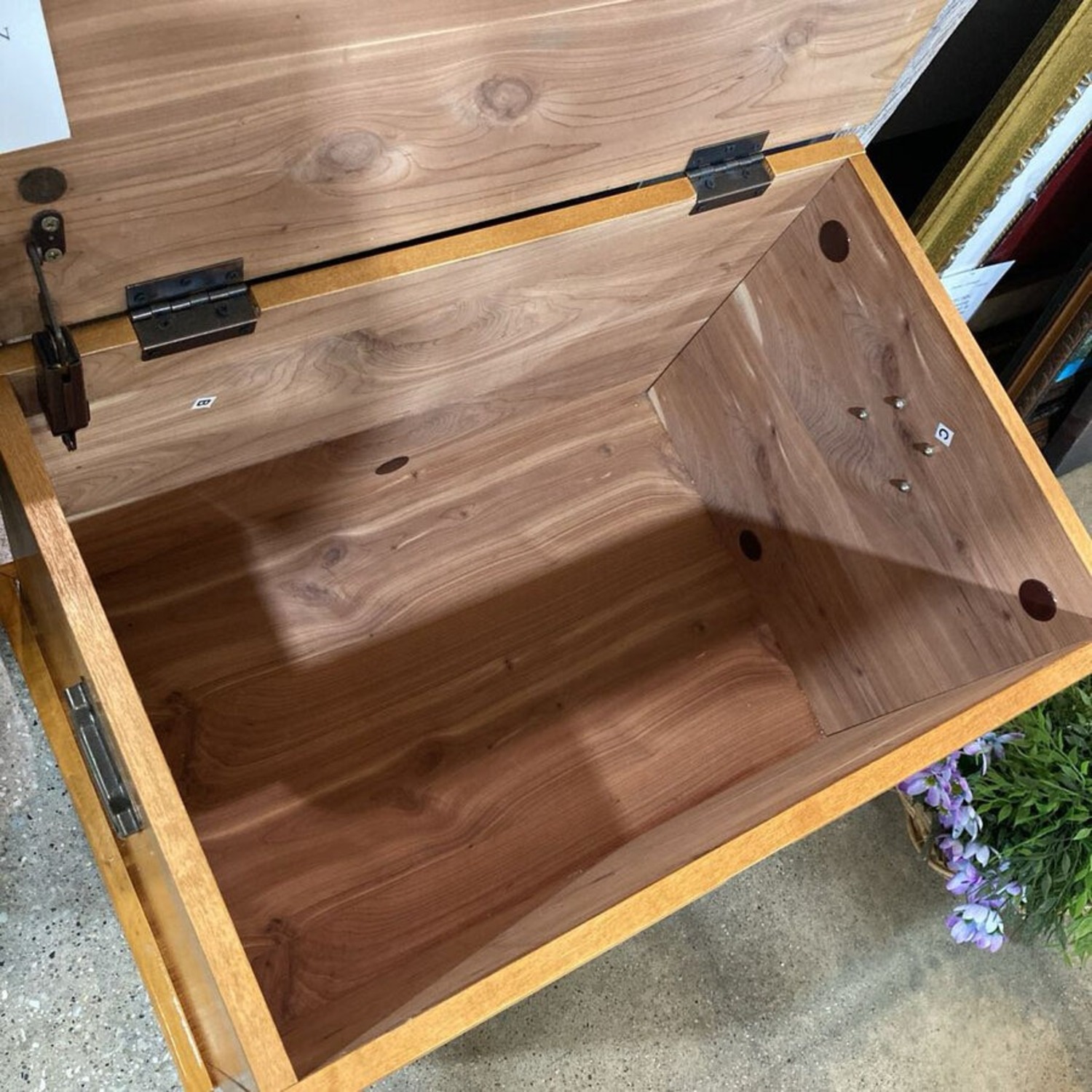 Etched Doors Wooden Storage Chest Furniture - image-6