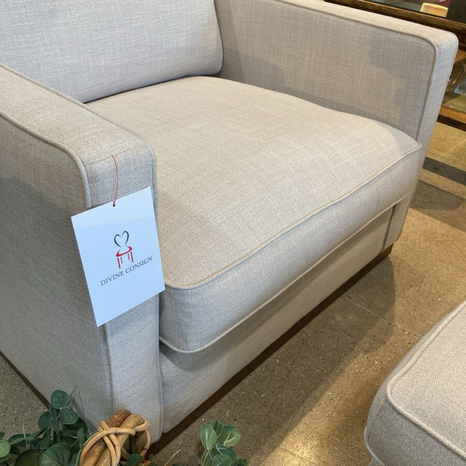 Wide Upholstered Armchair W Ottoman - image-6