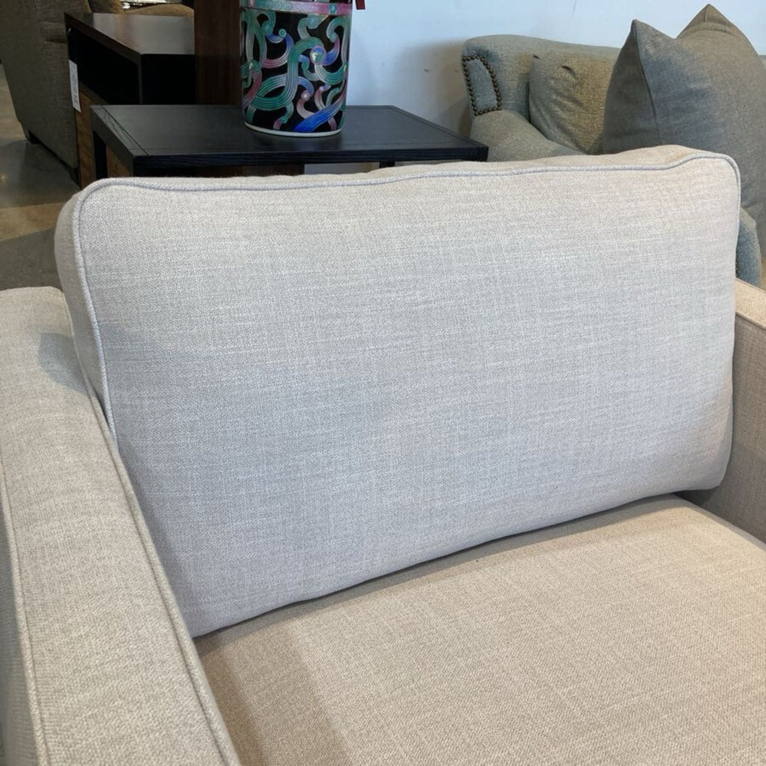 Wide Upholstered Armchair W Ottoman - image-8