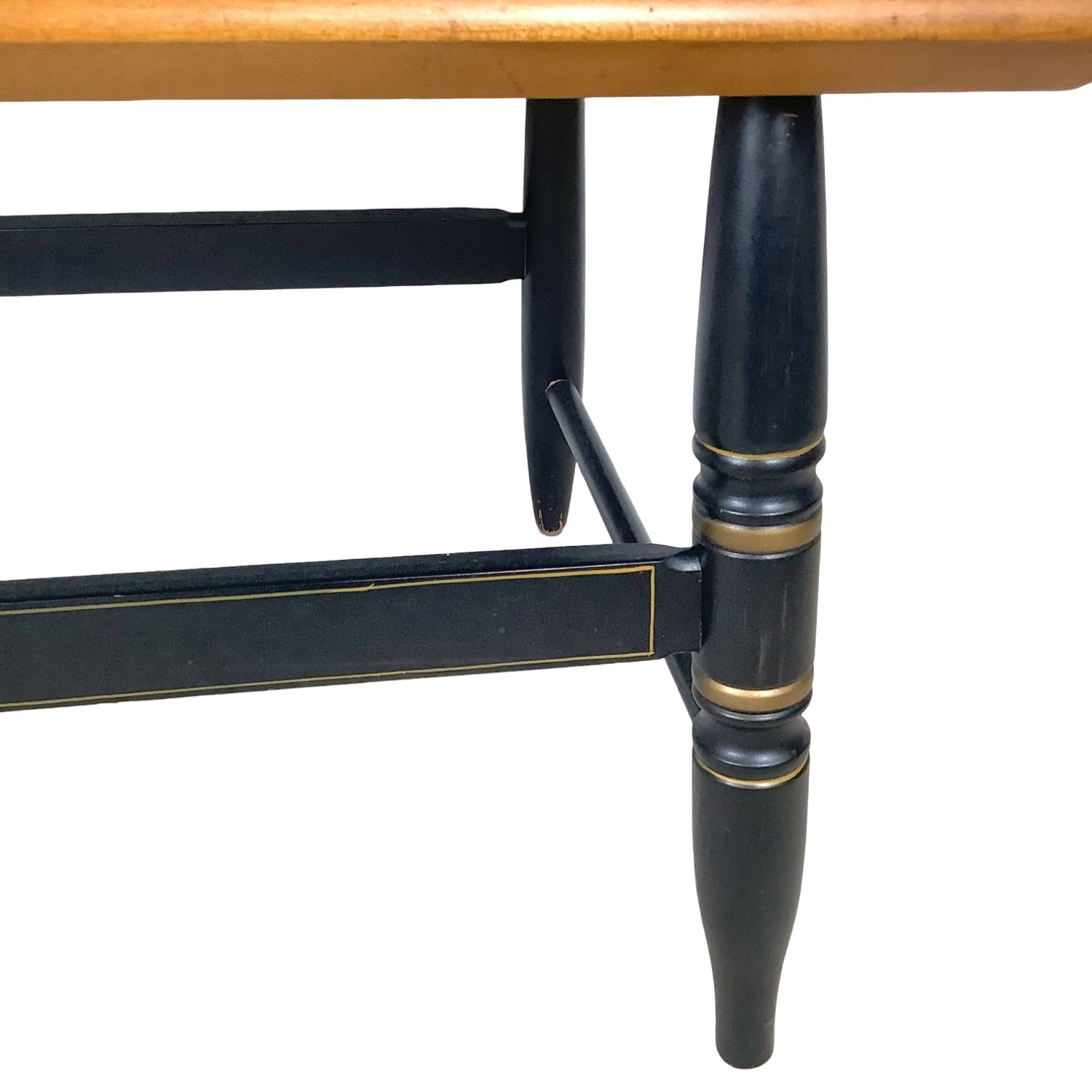 Vintage Black & Gold Spindle Bench Settee - image-17