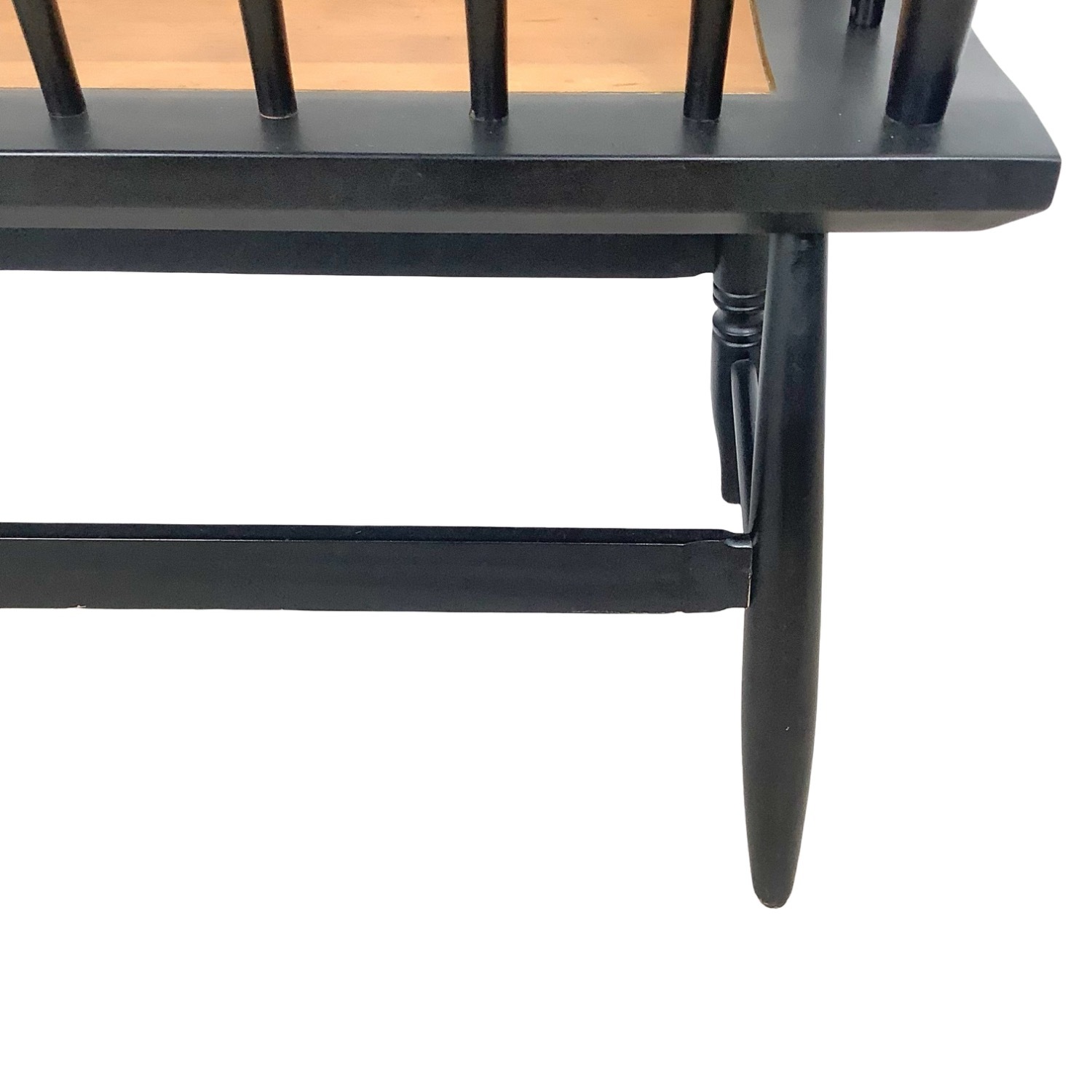 Vintage Black & Gold Spindle Bench Settee - image-16