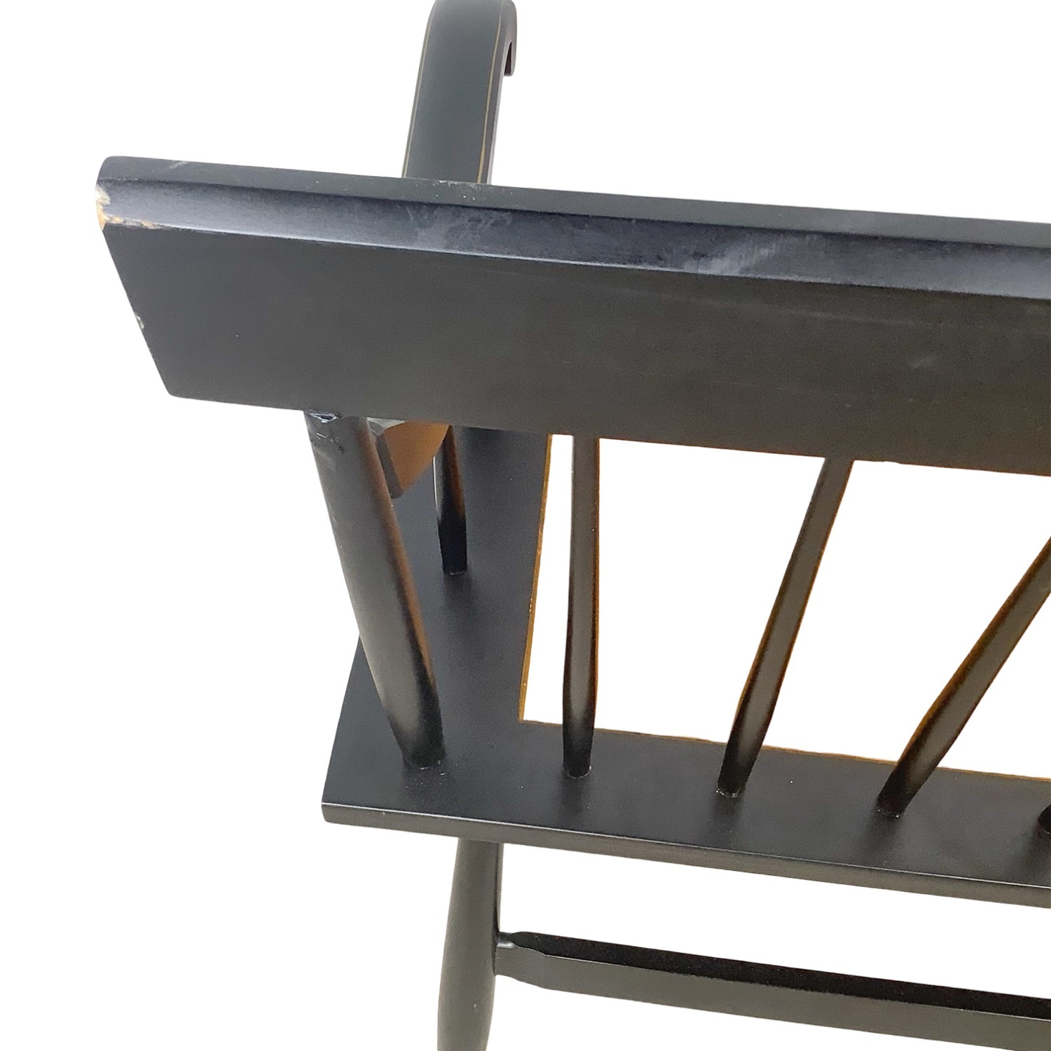 Vintage Black & Gold Spindle Bench Settee - image-15