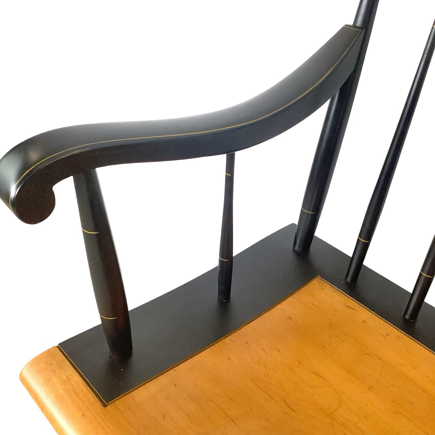 Vintage Black & Gold Spindle Bench Settee - image-21