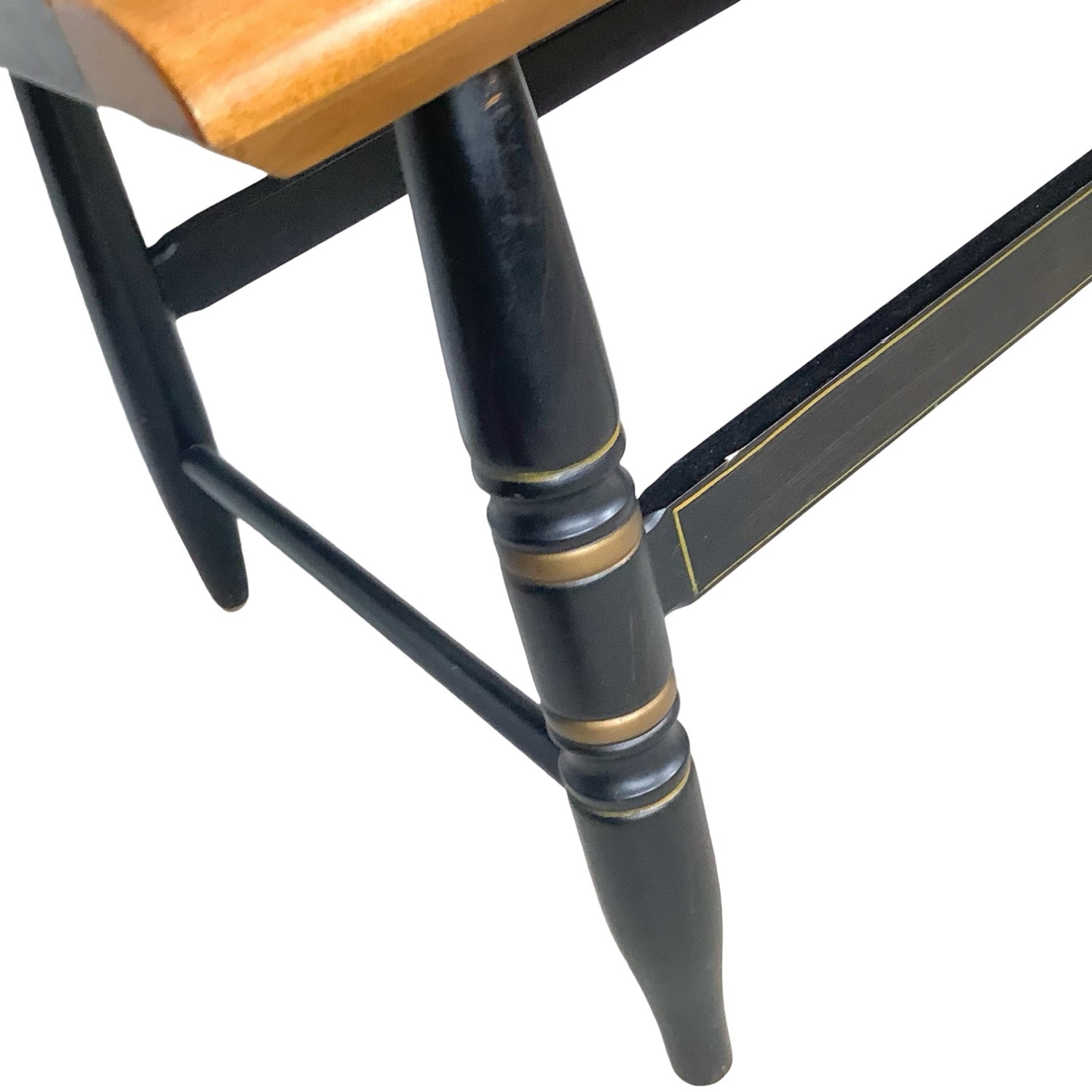 Vintage Black & Gold Spindle Bench Settee - image-10