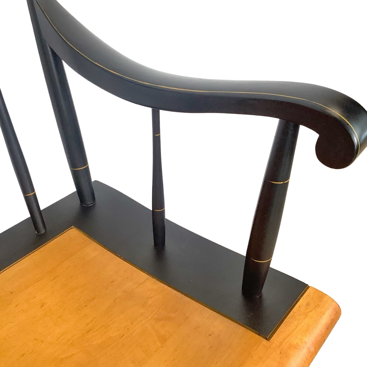 Vintage Black & Gold Spindle Bench Settee - image-22