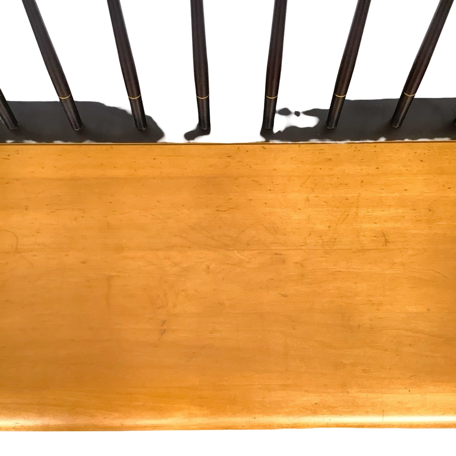 Vintage Black & Gold Spindle Bench Settee - image-7