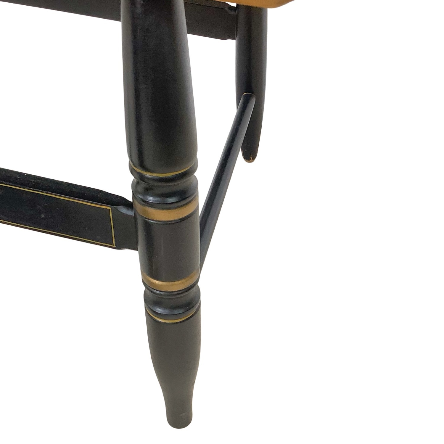 Vintage Black & Gold Spindle Bench Settee - image-19