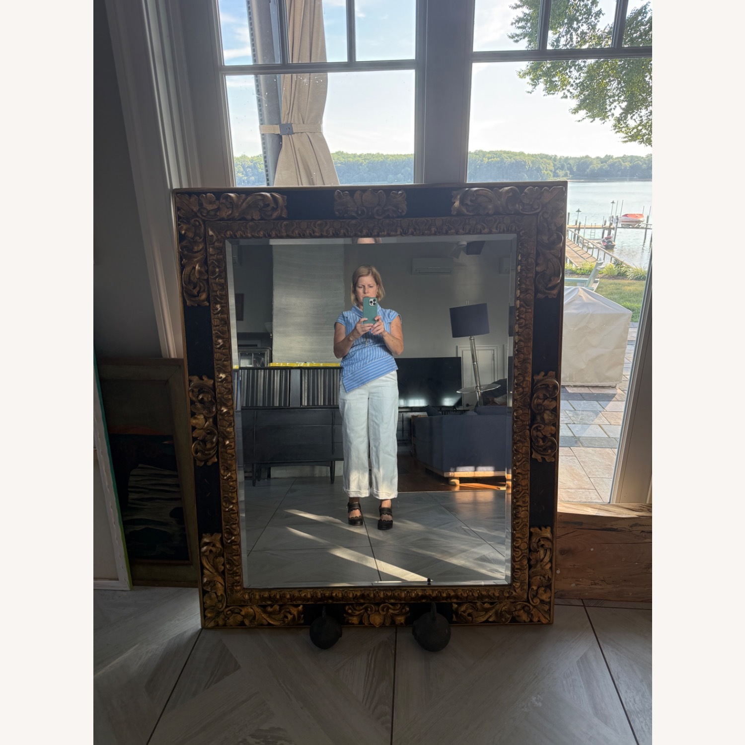 Ralph Lauren Wood Wall Mirror - image-9