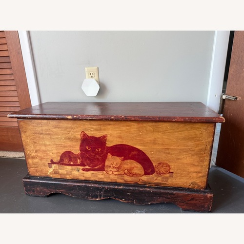 Used Vintage/Antique Dark Brown Wood Chest for sale on AptDeco