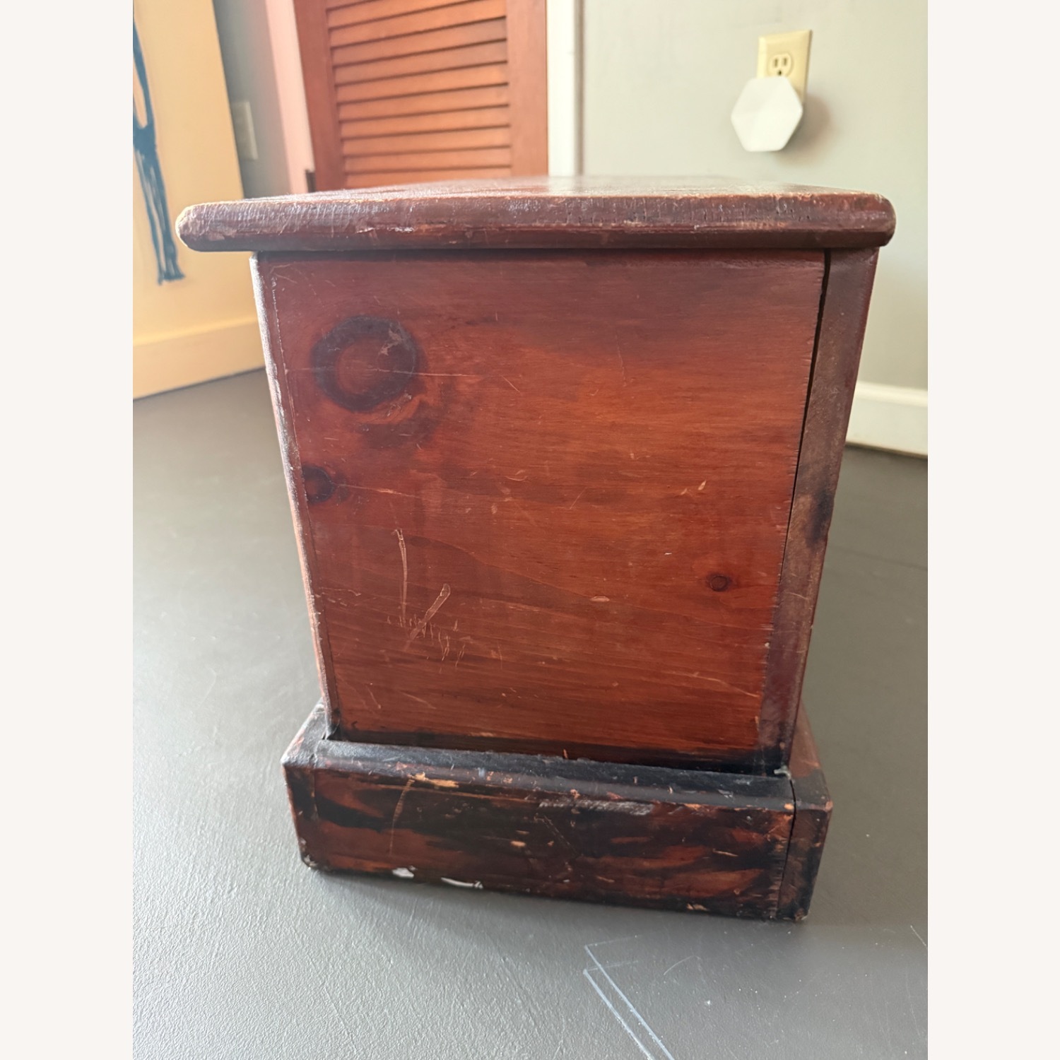 Vintage/Antique Dark Brown Wood Chest - image-4