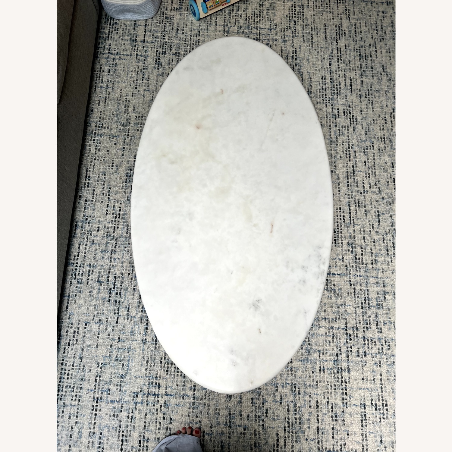 West Elm Marlow White Marble Coffee Table - image-5