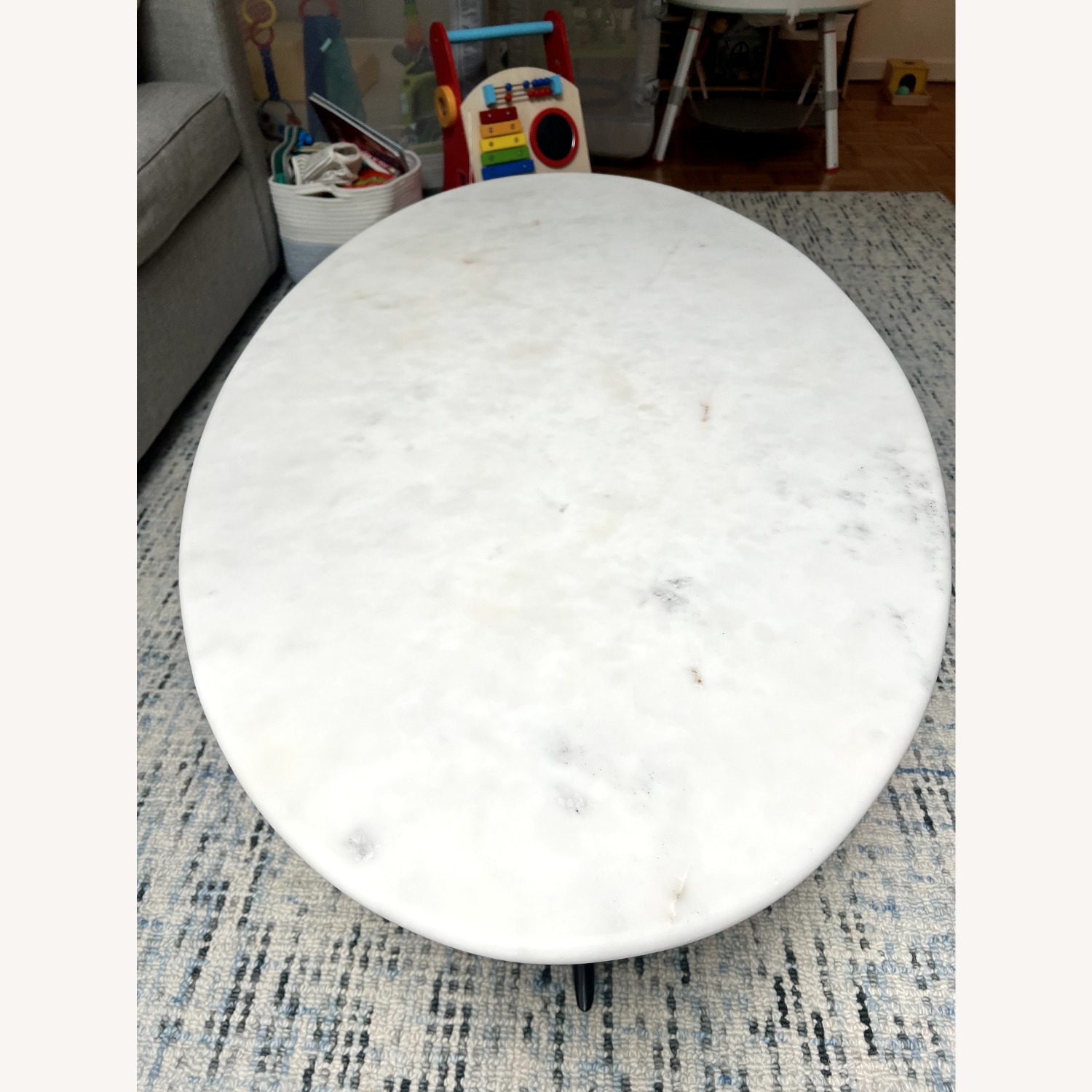 West Elm Marlow White Marble Coffee Table - image-3