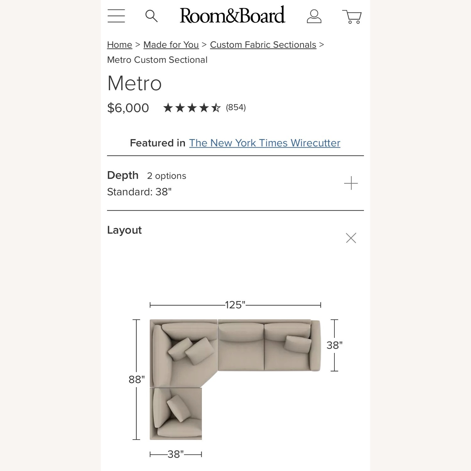 Room & Board White Metro 3-Piece Sofa Sectional - image-20