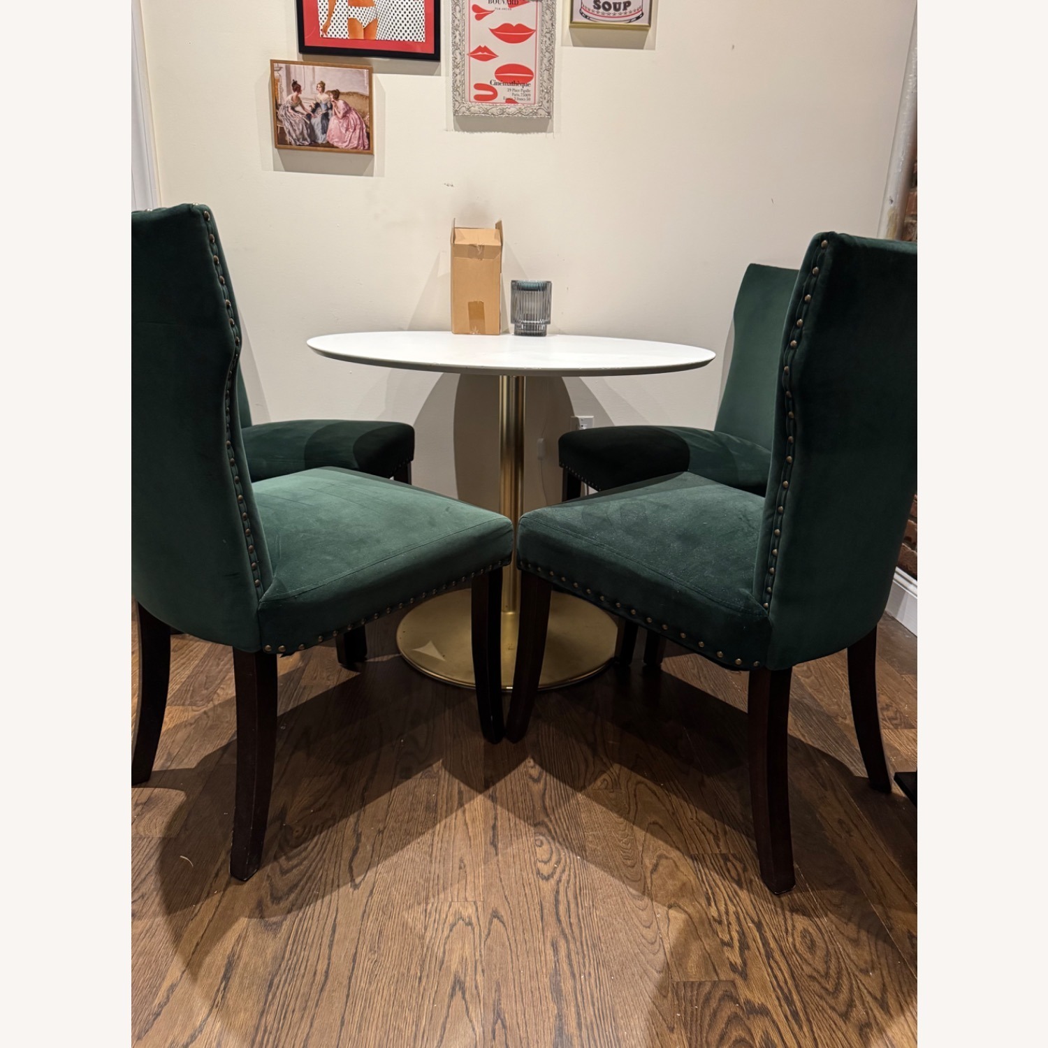 Green Velvet Dining Chairs (Set of 4) - image-1