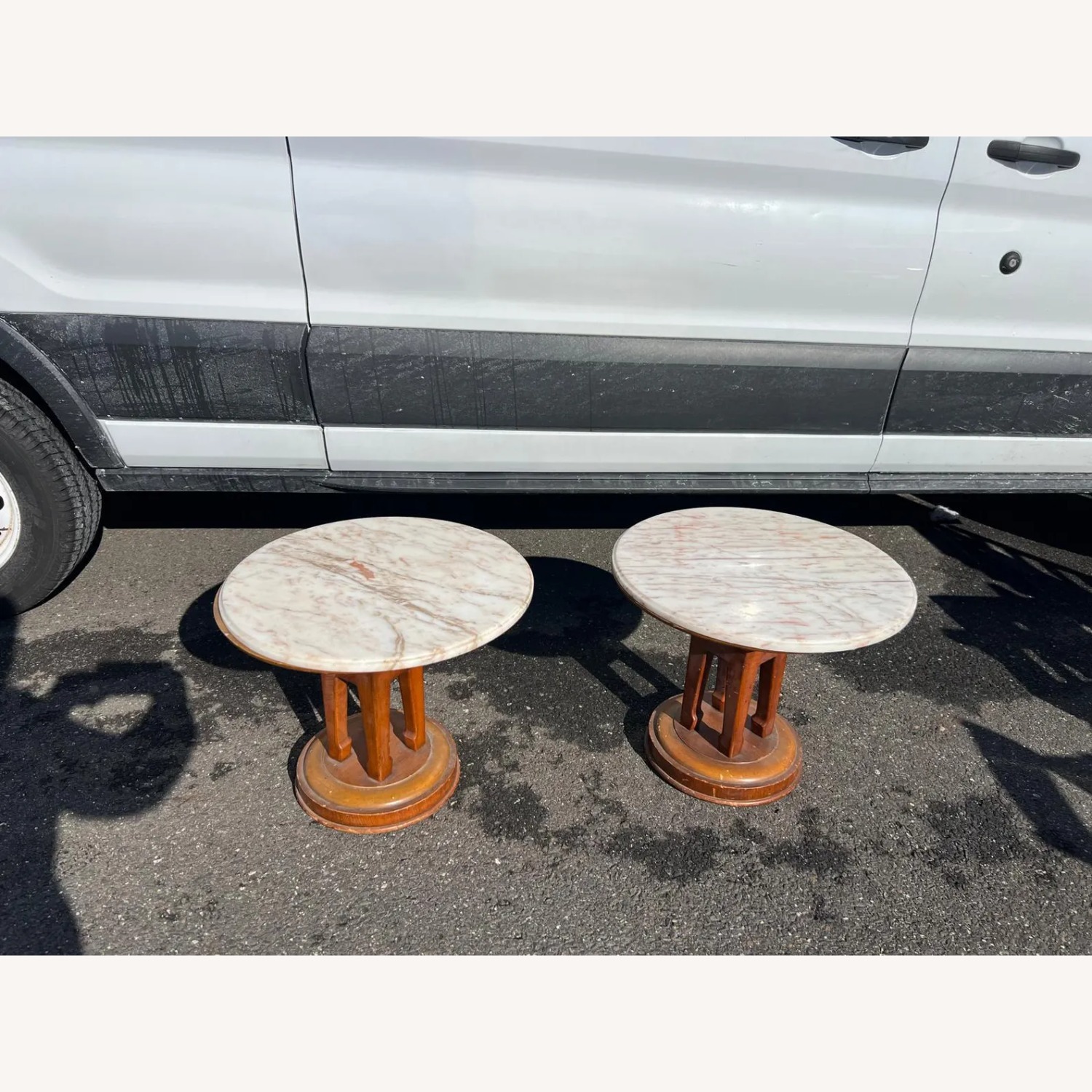 Pair of Vintage Art Marble-Top Side Tables - image-2