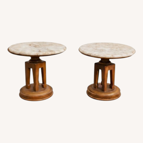 Used Pair of Vintage Art Marble-Top Side Tables for sale on AptDeco