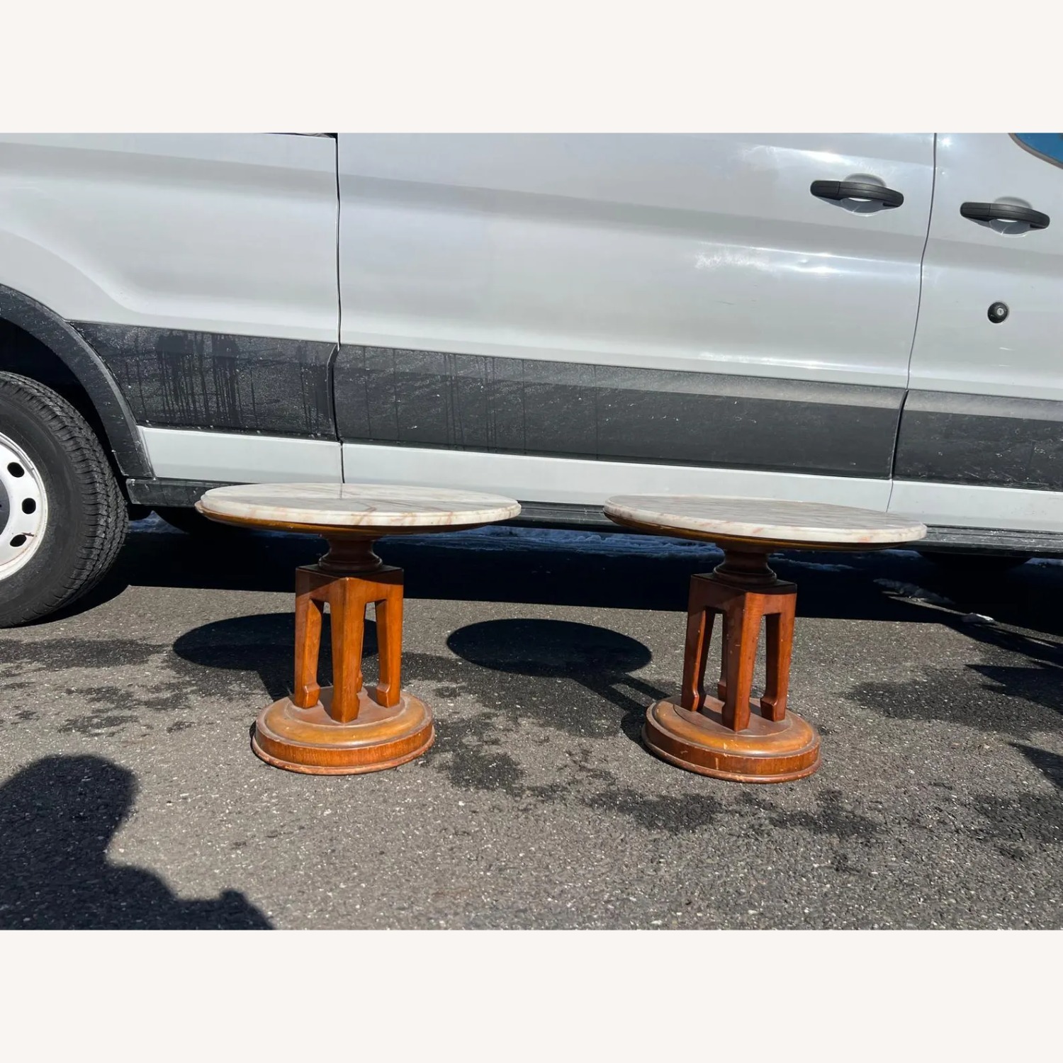 Pair of Vintage Art Marble-Top Side Tables - image-4