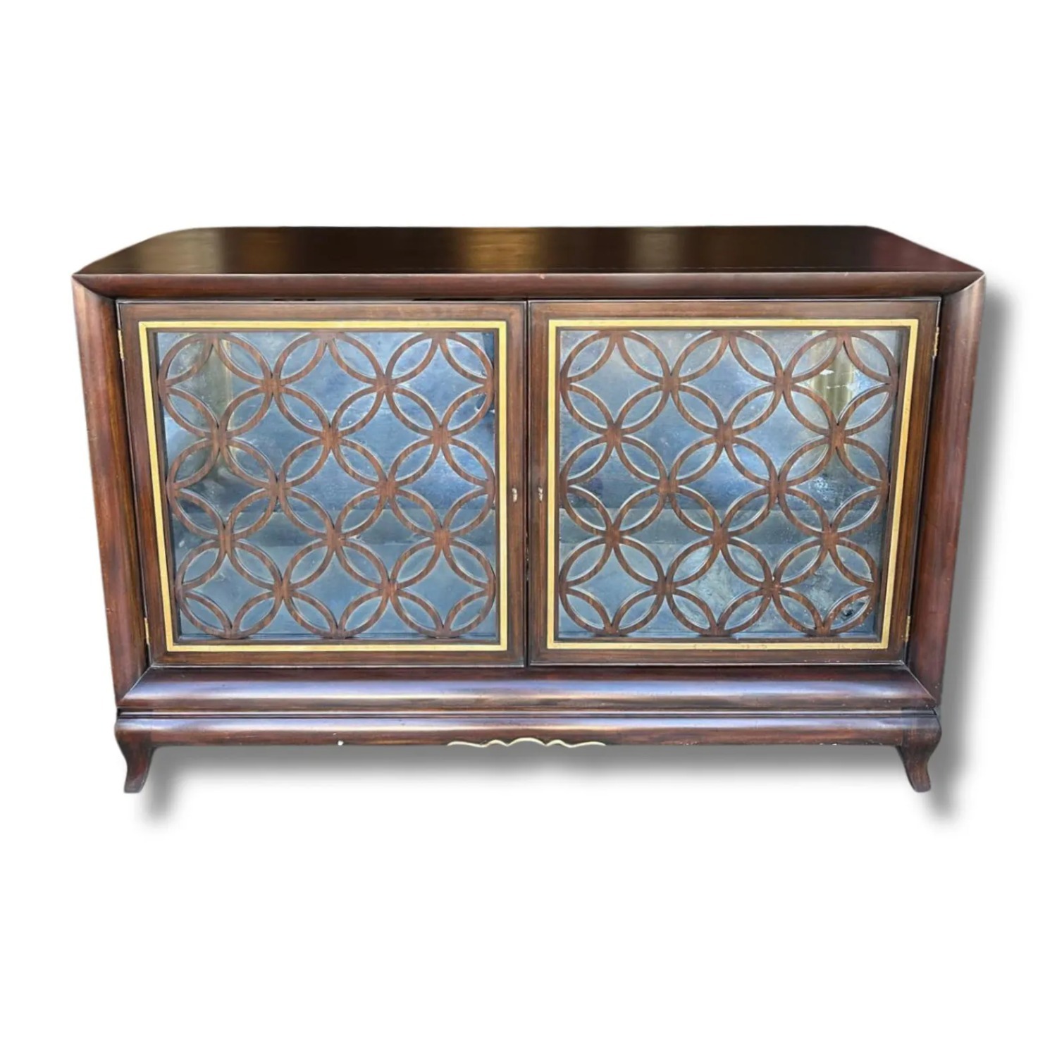 Maitland Smith Gilded Mirrored Cabinet - image-1