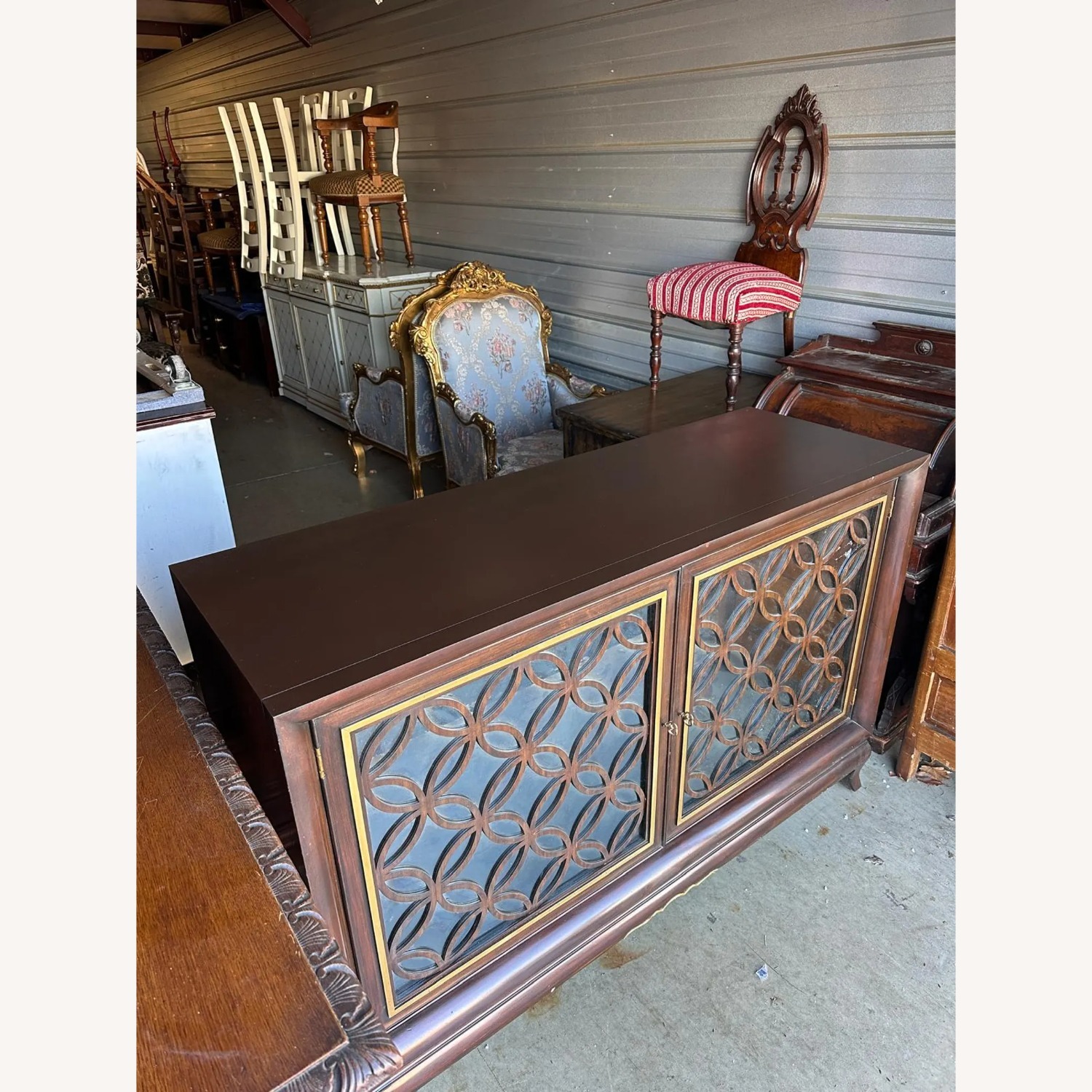 Maitland Smith Gilded Mirrored Cabinet - image-6