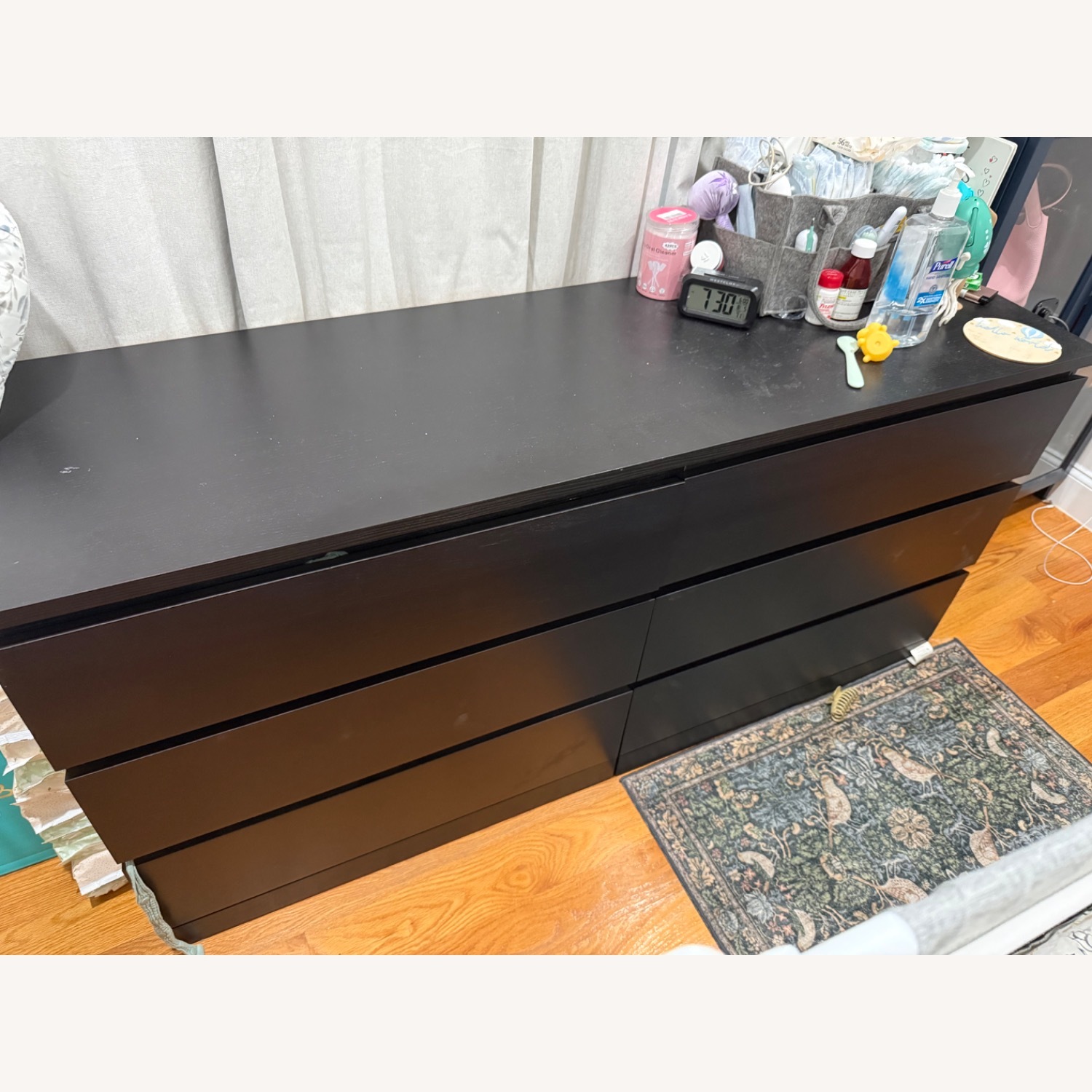 IKEA STORKLINTA Black Wood Dresser - image-1
