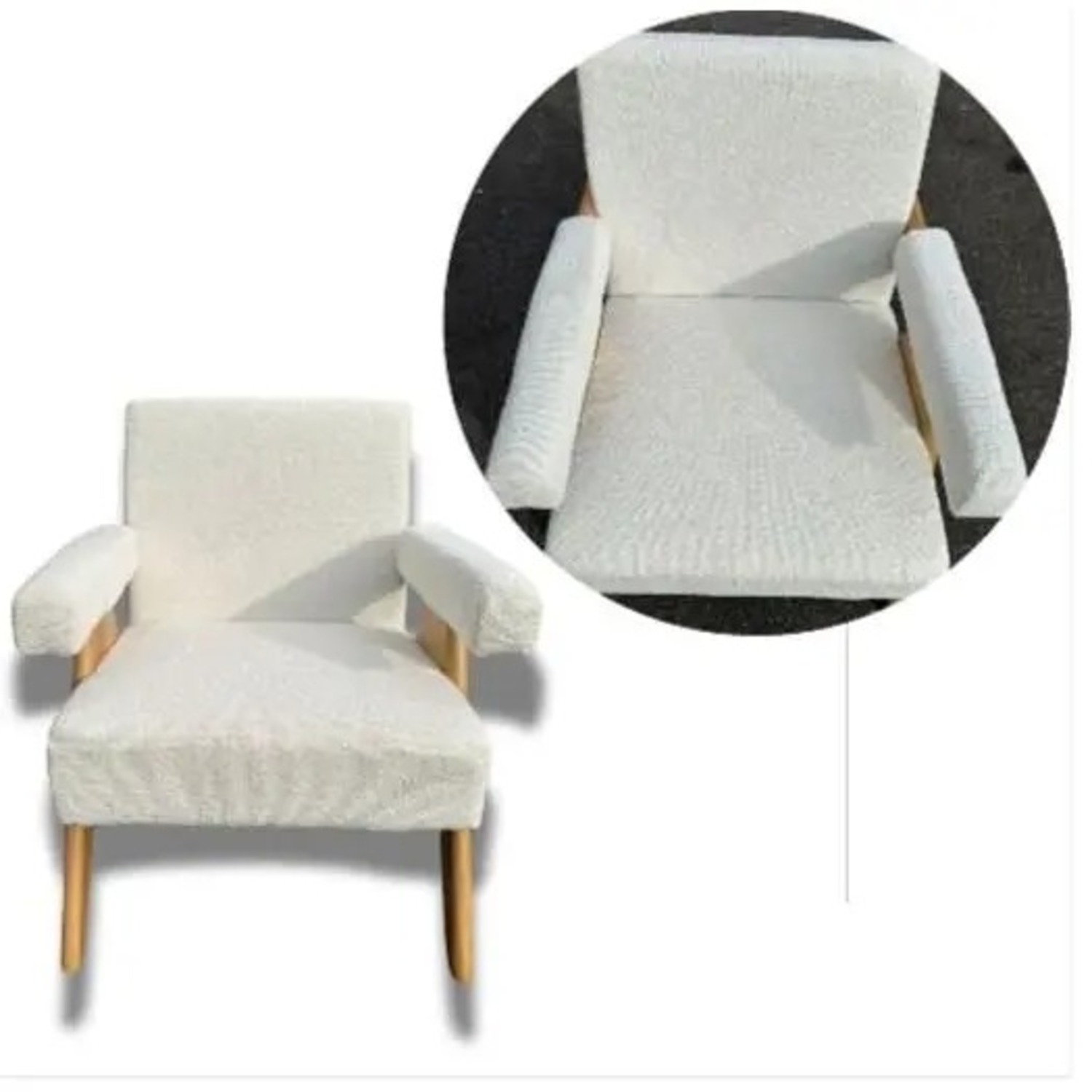 MCM White Boucle Chair - image-4