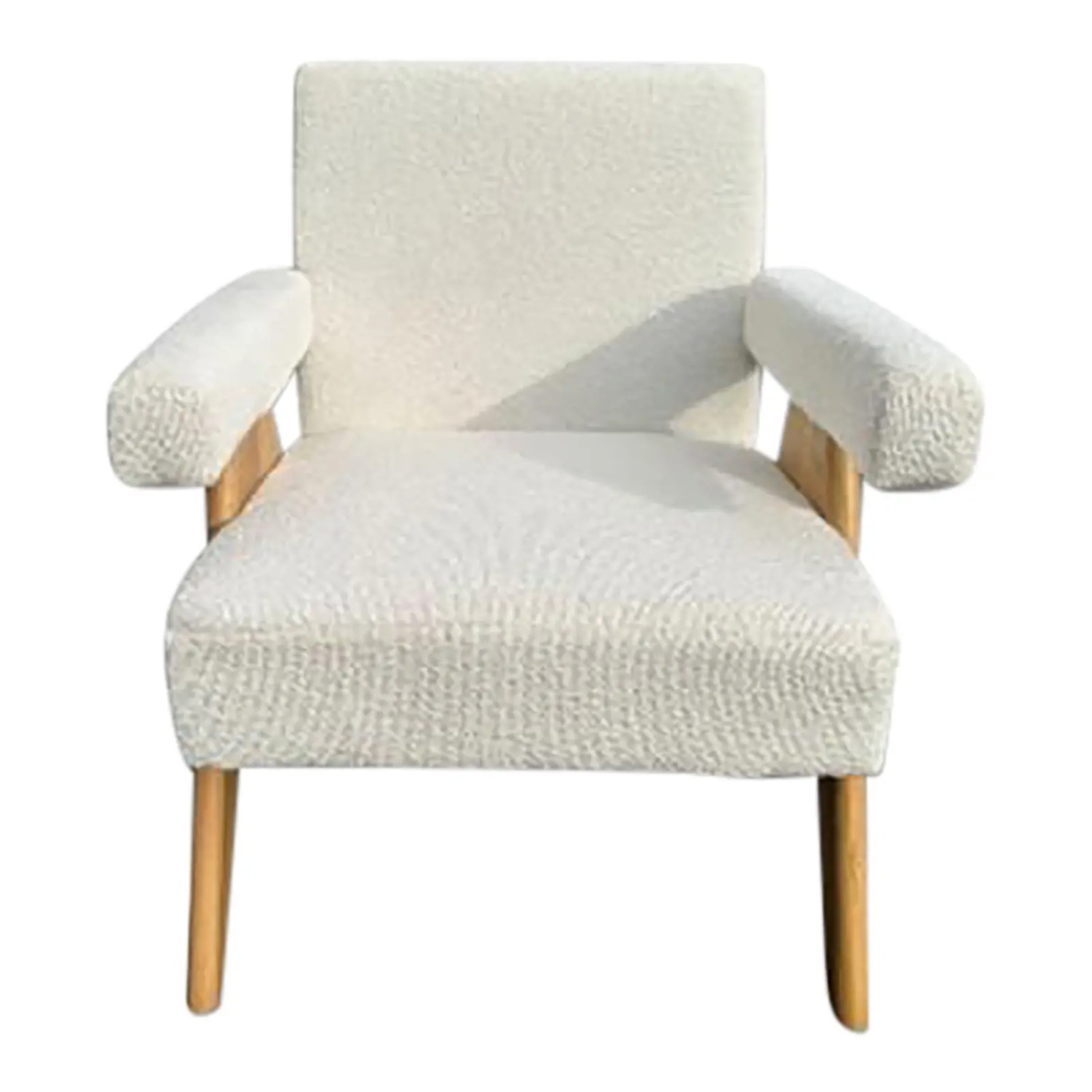 MCM White Boucle Chair - image-1