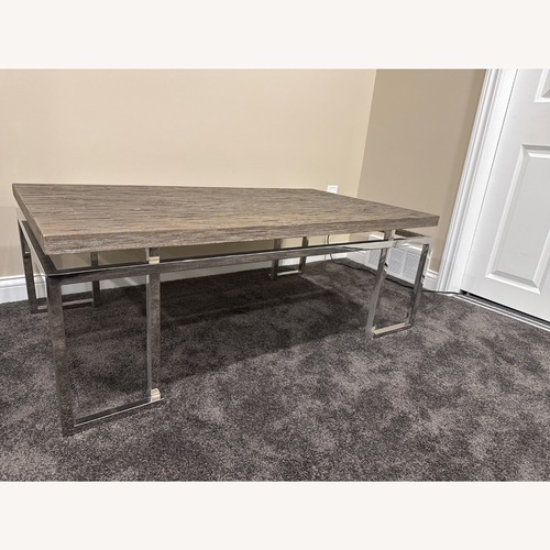 Used Bernhardt Wood and Polished Chrome Coffee Table for sale on AptDeco
