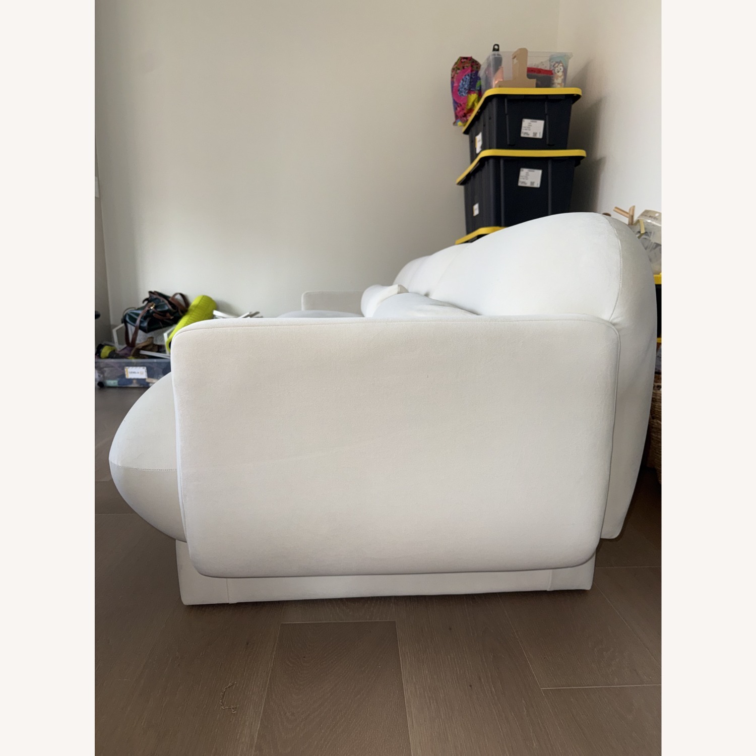 TOV Furniture Azalea White Velvet 3+ Seater Sofa - image-3