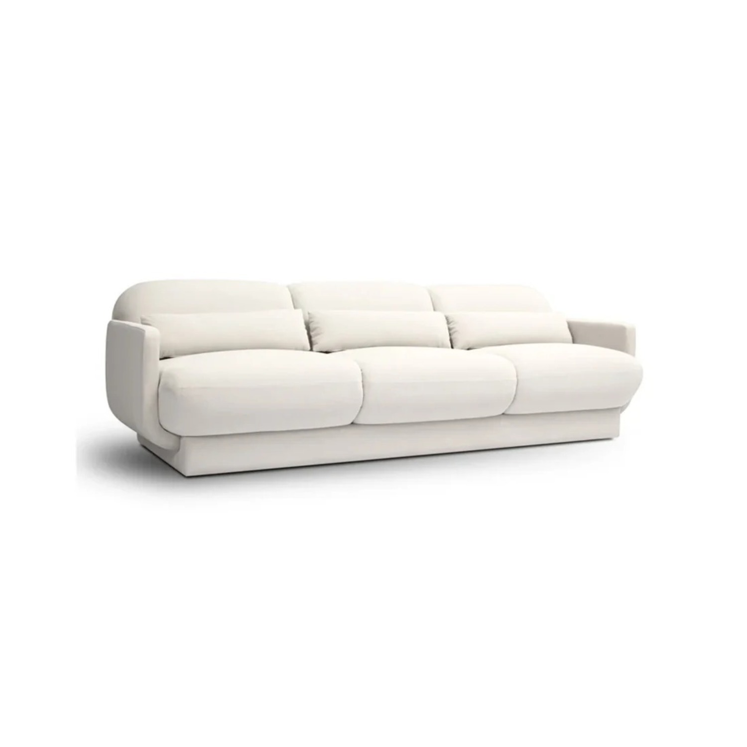 TOV Furniture Azalea White Velvet 3+ Seater Sofa - image-1