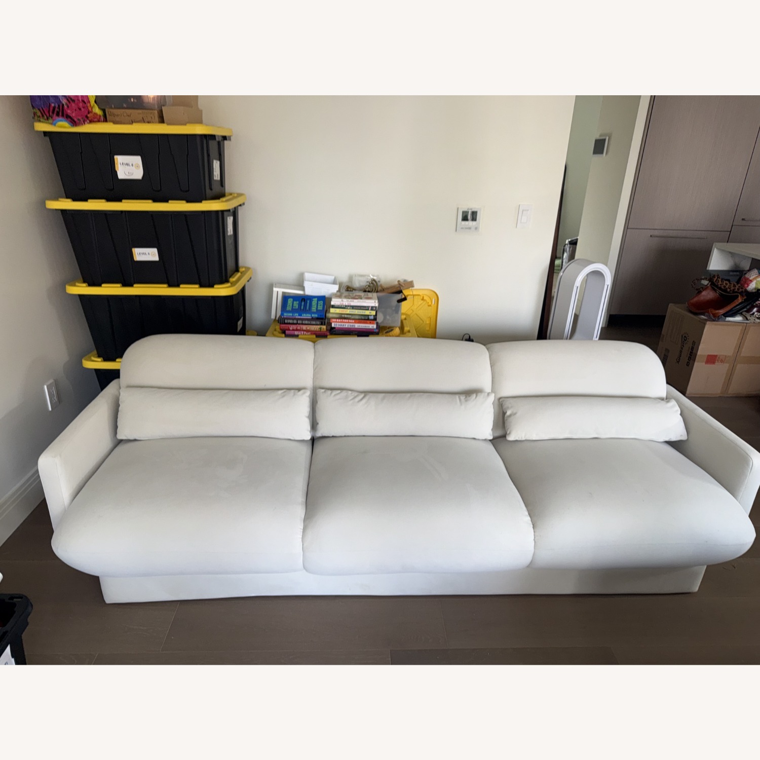 TOV Furniture Azalea White Velvet 3+ Seater Sofa - image-4
