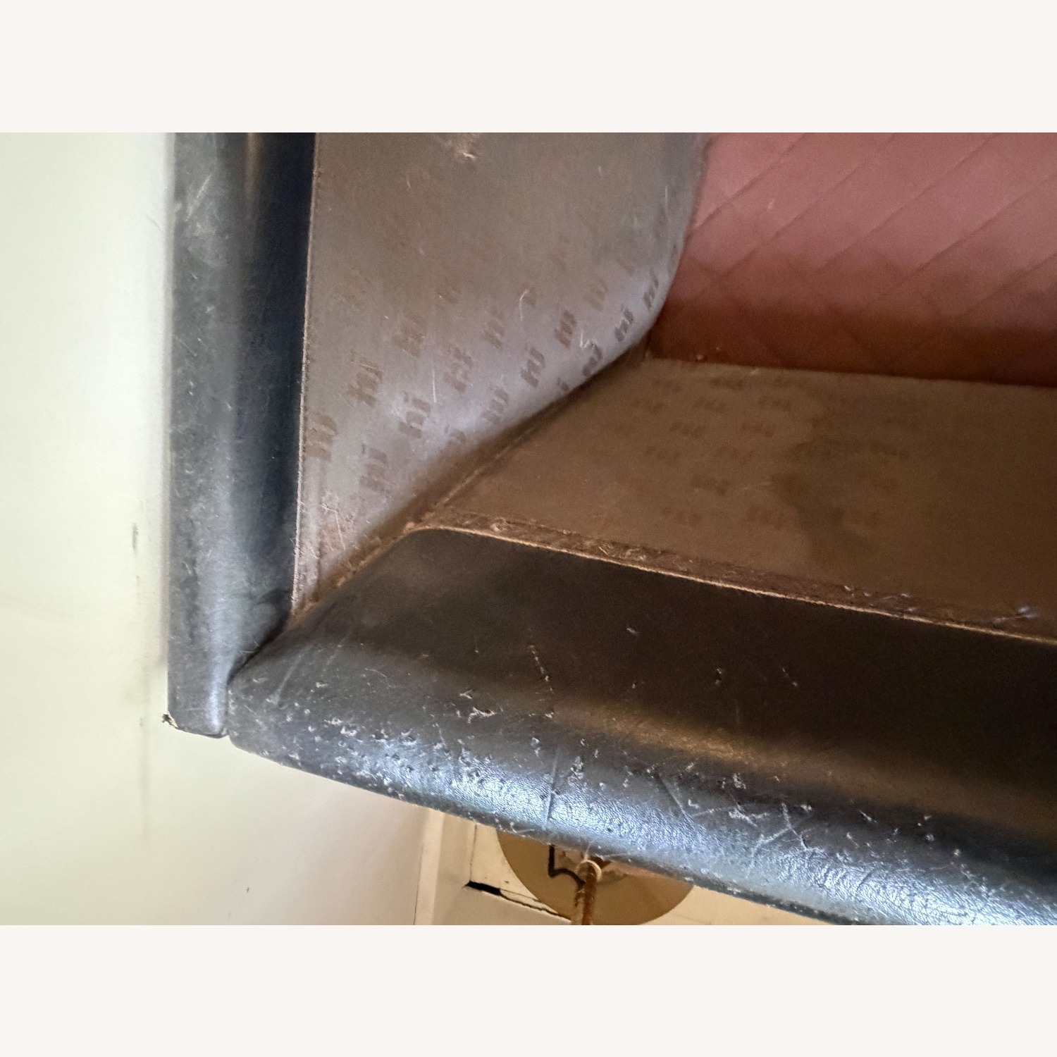 Vintage/Antique Black Leather 3+ Seater Sofa - image-4
