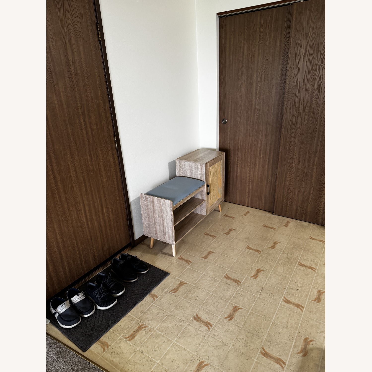 Light Brown Wood Shoe Cabinet - image-2