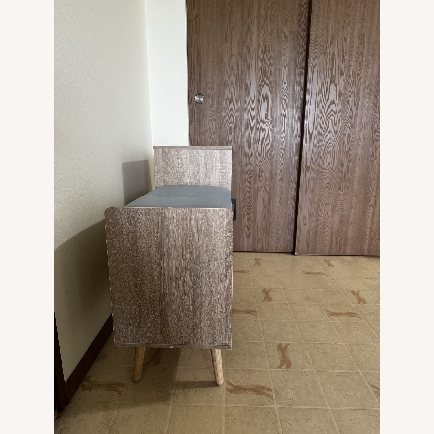 Light Brown Wood Shoe Cabinet - image-3