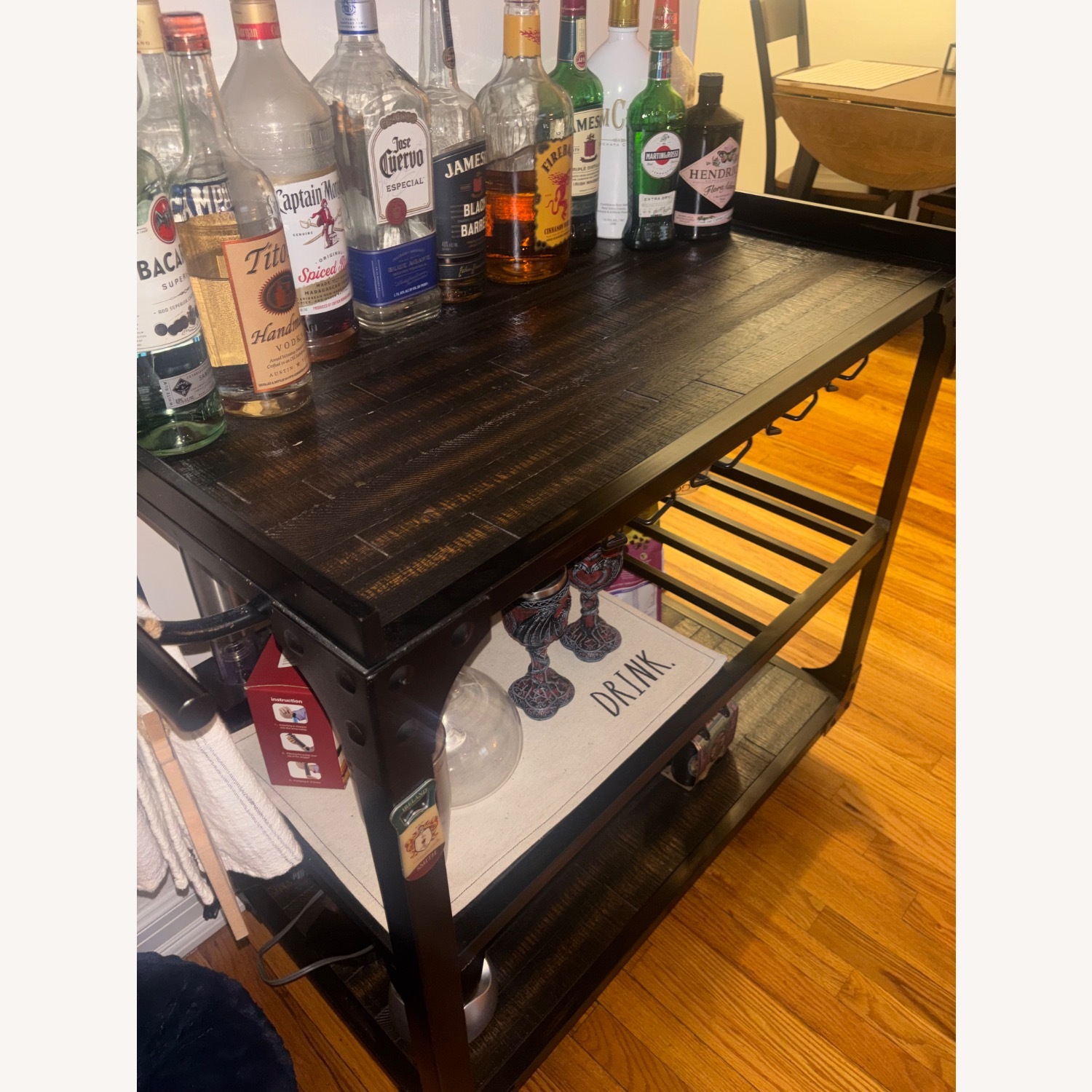 Bob's Discount Furniture Black Bar Cart - image-2