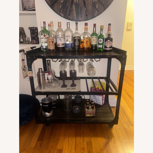 Used Bob's Discount Furniture Black Bar Cart for sale on AptDeco